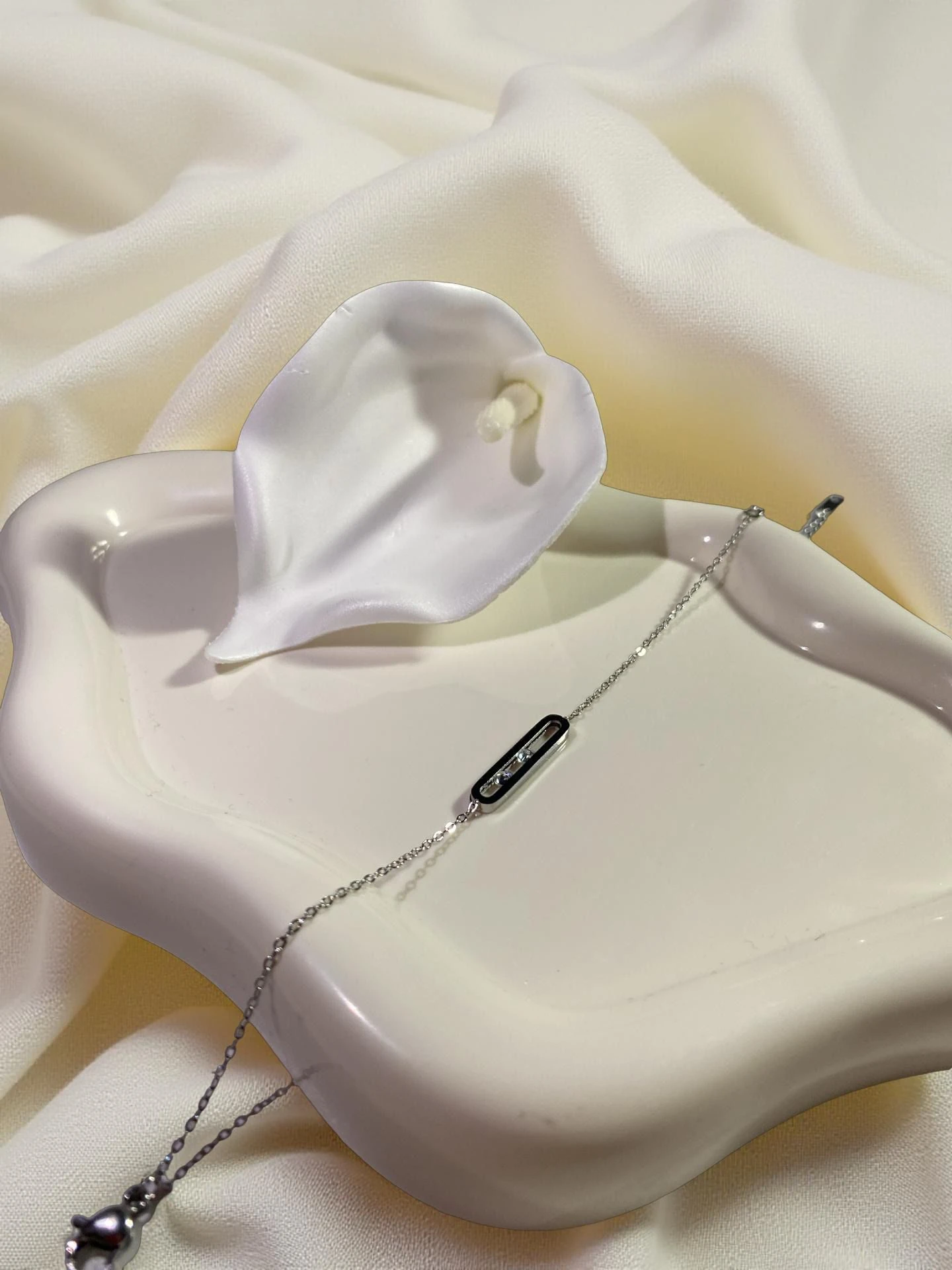 Çelik Gümüş Marka Taşlı Bileklik