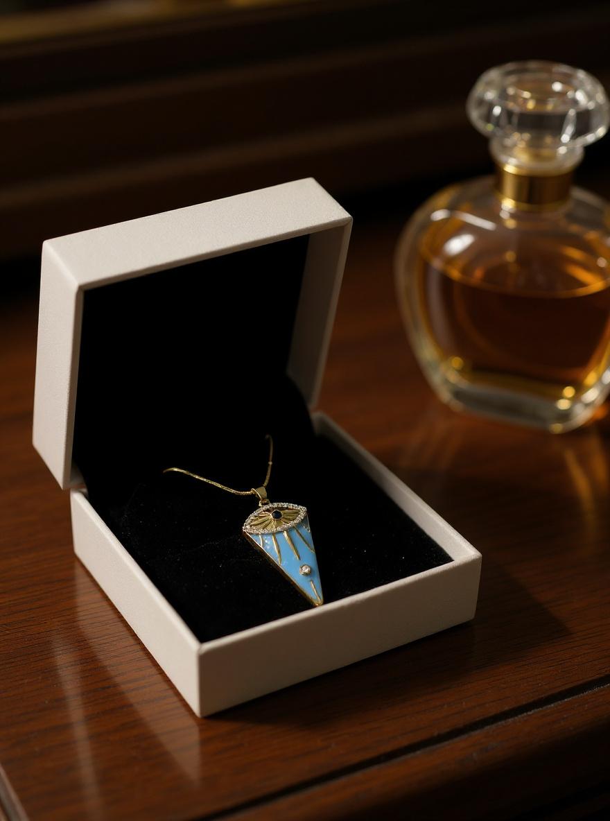 Çelik Mavi Göz Kolye