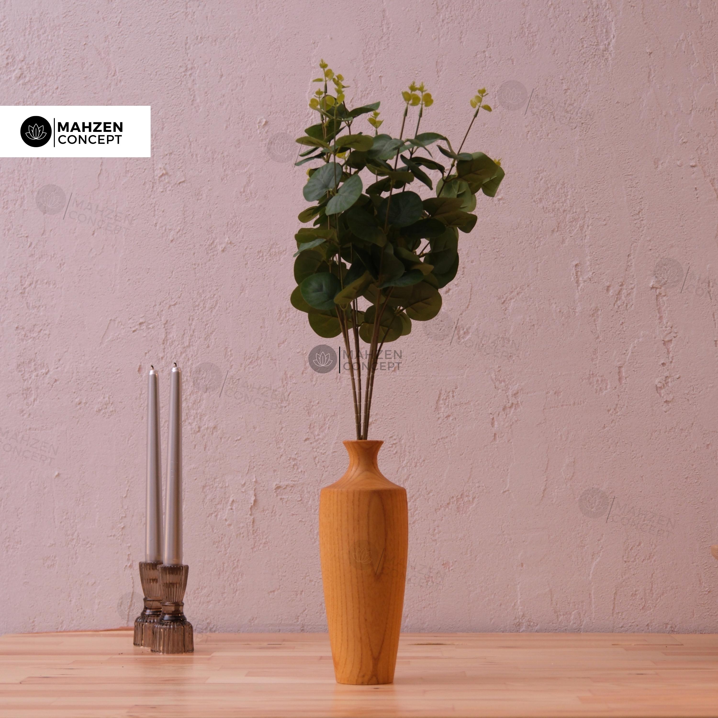 Handcrafted Natural Wood Vase (Light Brown) – Modern & Elegant Décor Piece 🌿