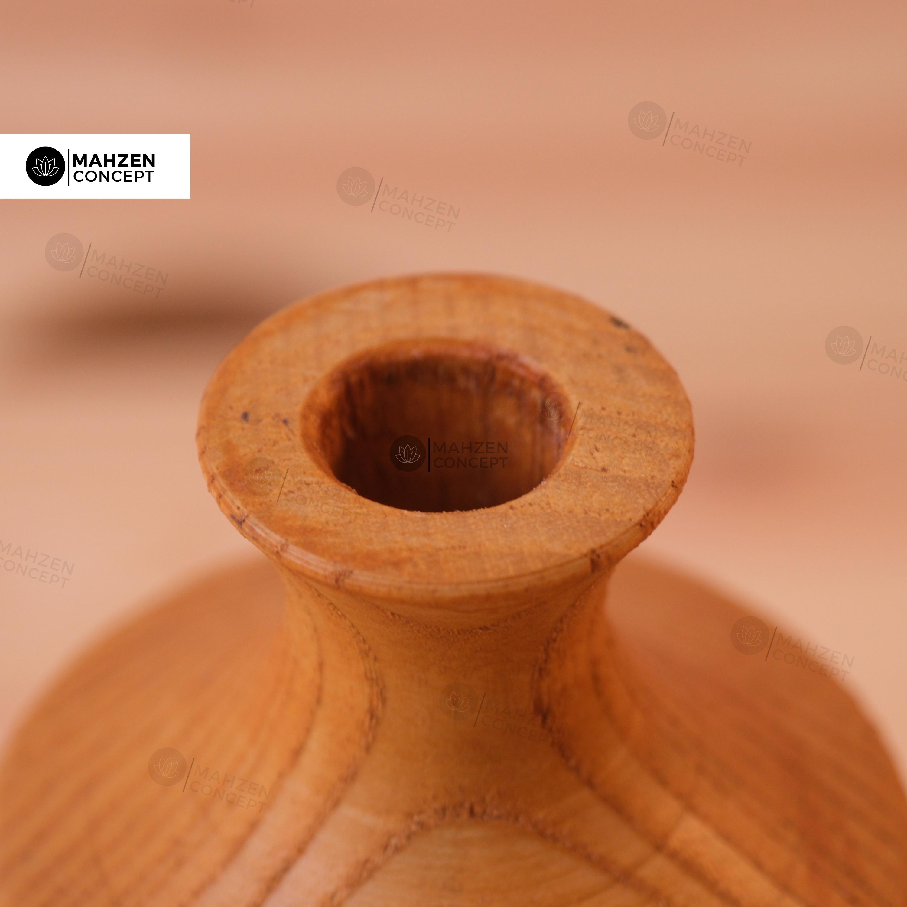 Handcrafted Natural Wood Vase (Light Brown) – Modern & Elegant Décor Piece 🌿