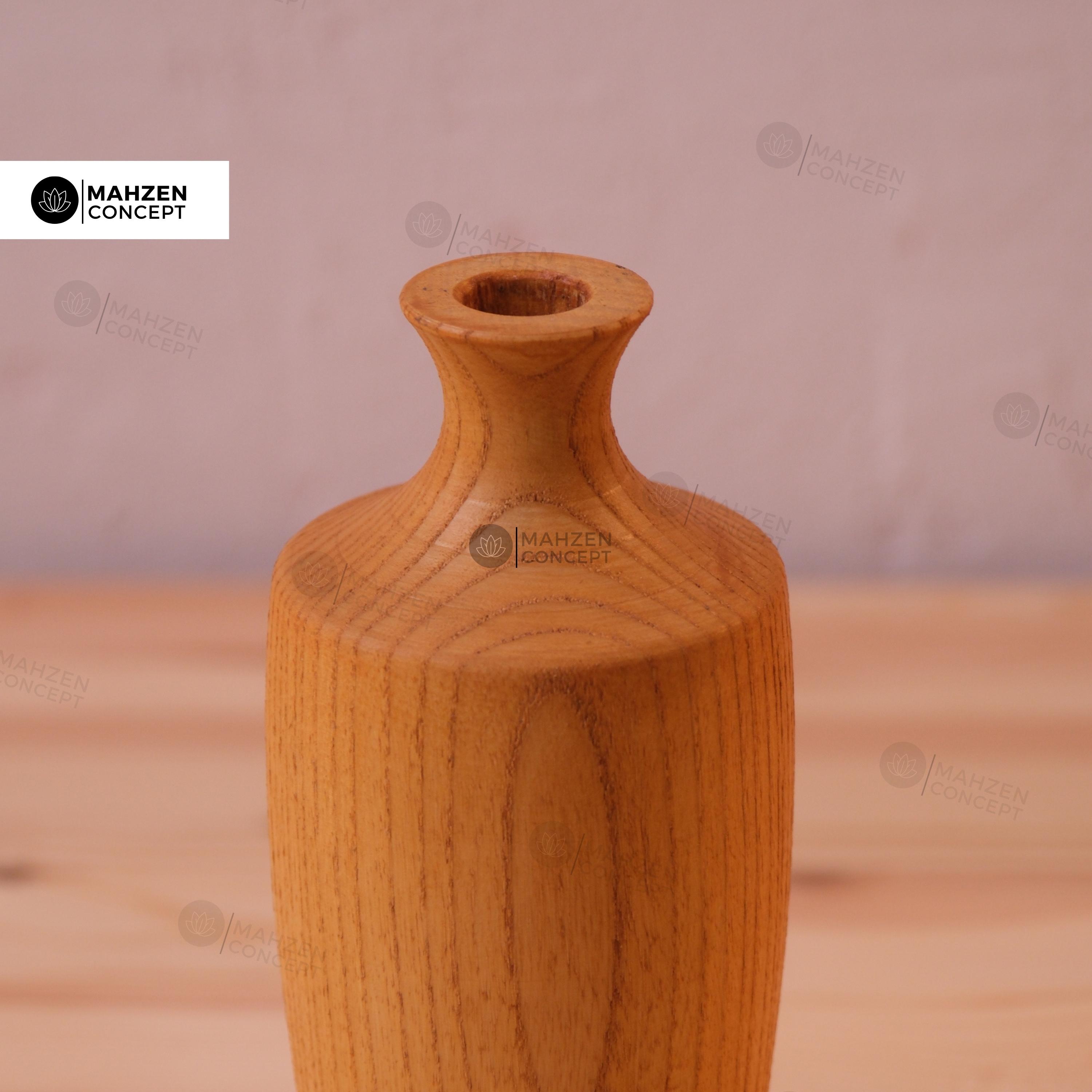 Handcrafted Natural Wood Vase (Light Brown) – Modern & Elegant Décor Piece 🌿