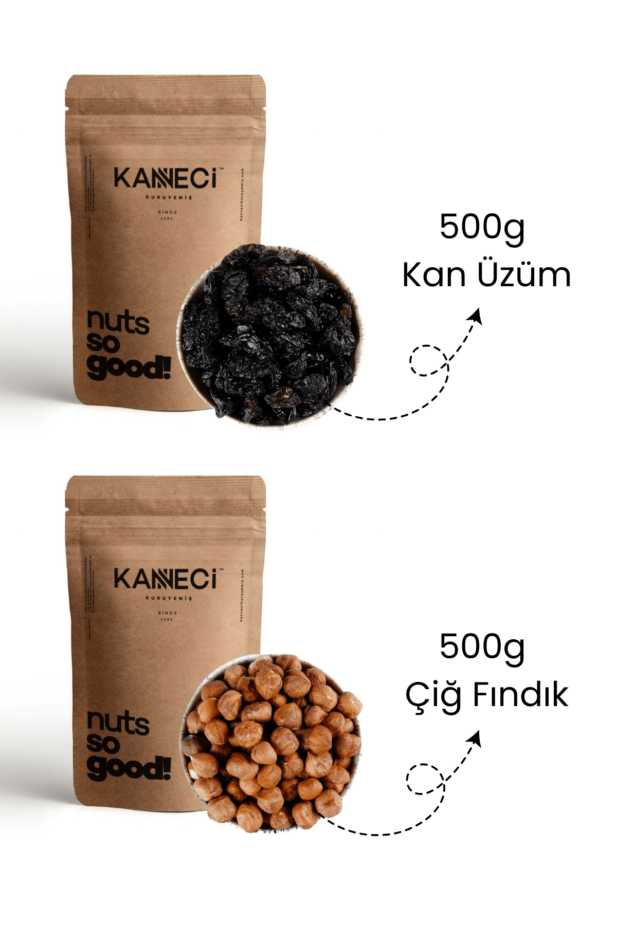 500g Kan Üzüm+500g Çiğ Fındık