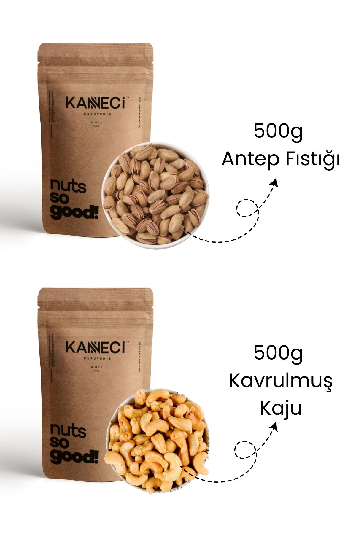 500g Antep Fıstığı+500g Kavrulmuş Kaju