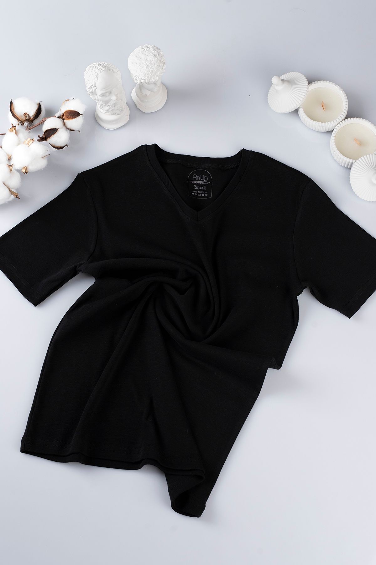 %100 Pamuklu V Yaka T-shirt / Fanila
