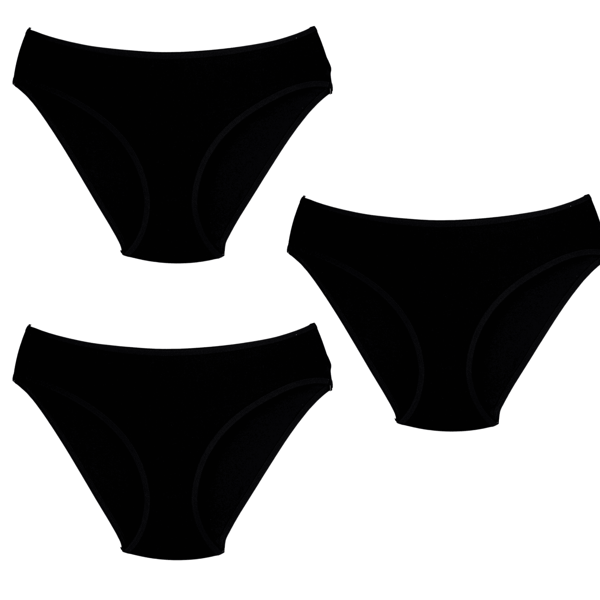 3'Lü Kadın Bikini Klasik Külot - Si̇yah
