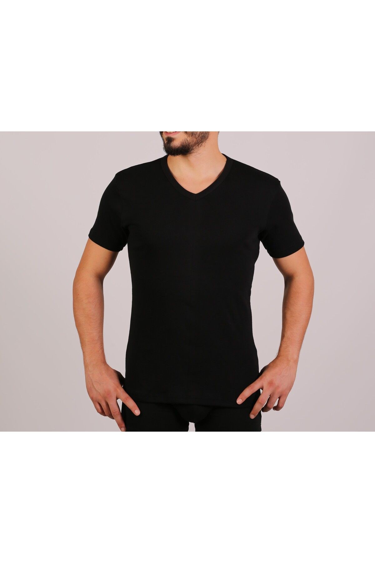 %100 Pamuklu V Yaka T-shirt / Fanila
