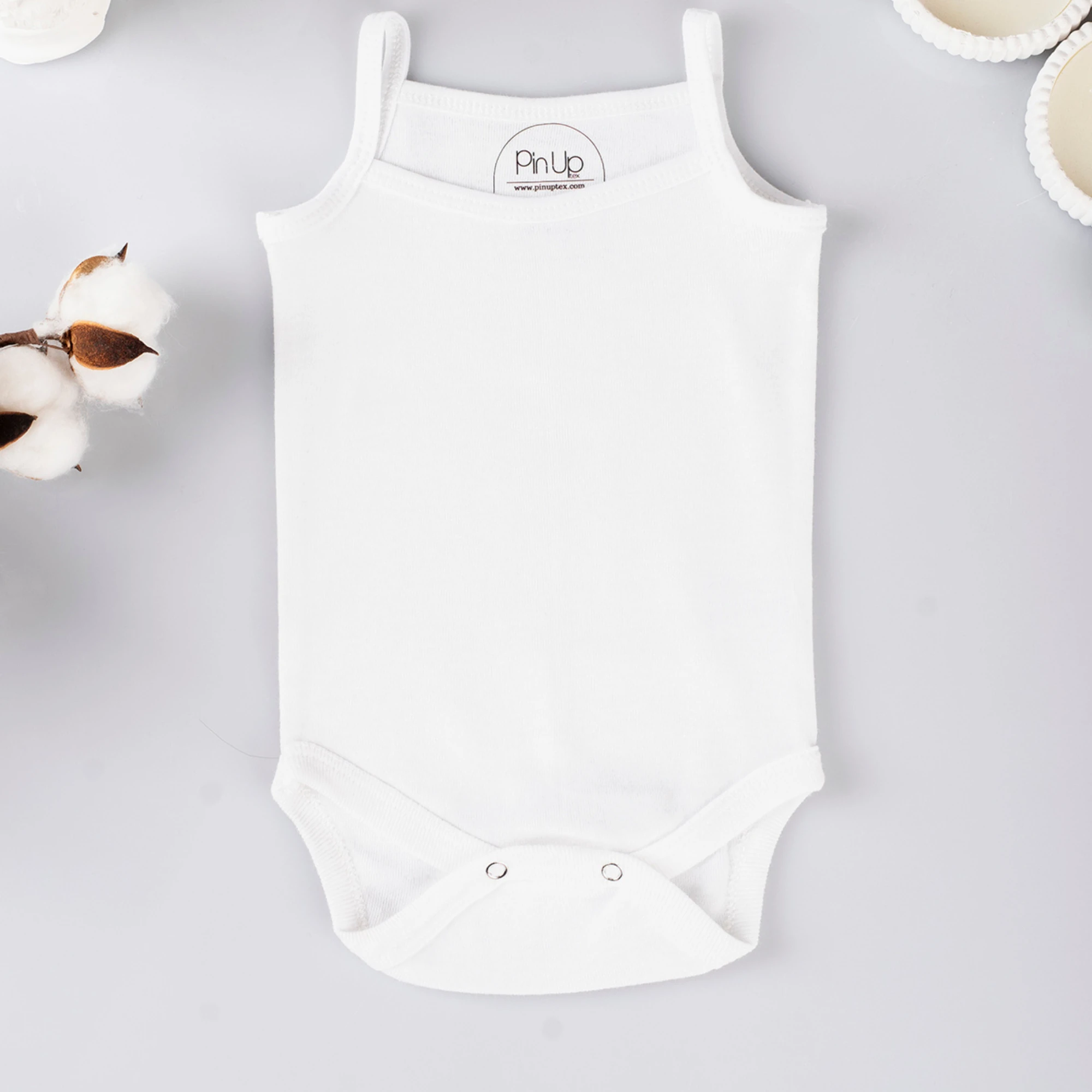 3'Lü %100 Pamuklu İp Askılı Bebek Çıtçıtlı Atlet, Body / Zıbın (3Adet)