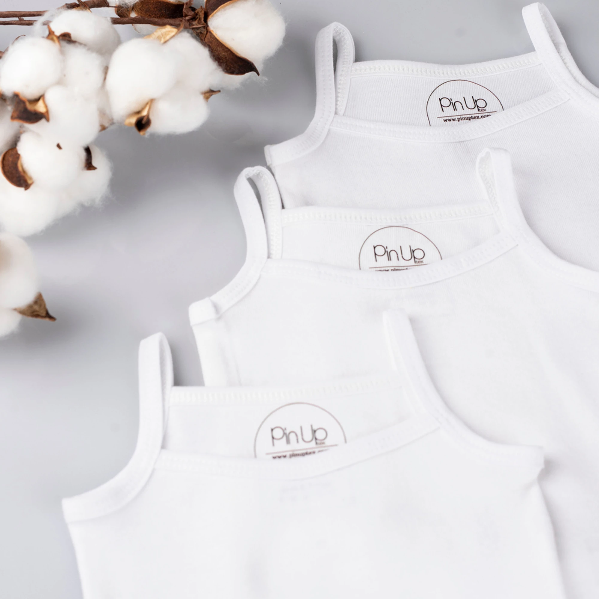 3'Lü %100 Pamuklu İp Askılı Bebek Çıtçıtlı Atlet, Body / Zıbın (3Adet)