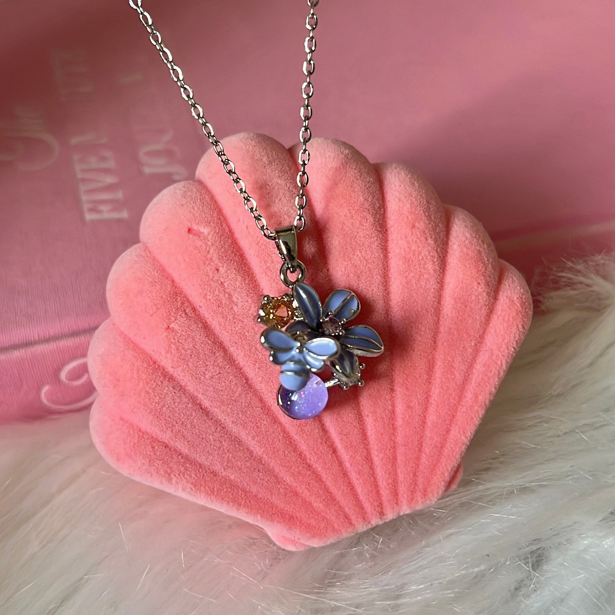 Çelik | Unutmabeni Çiçeği Kolye