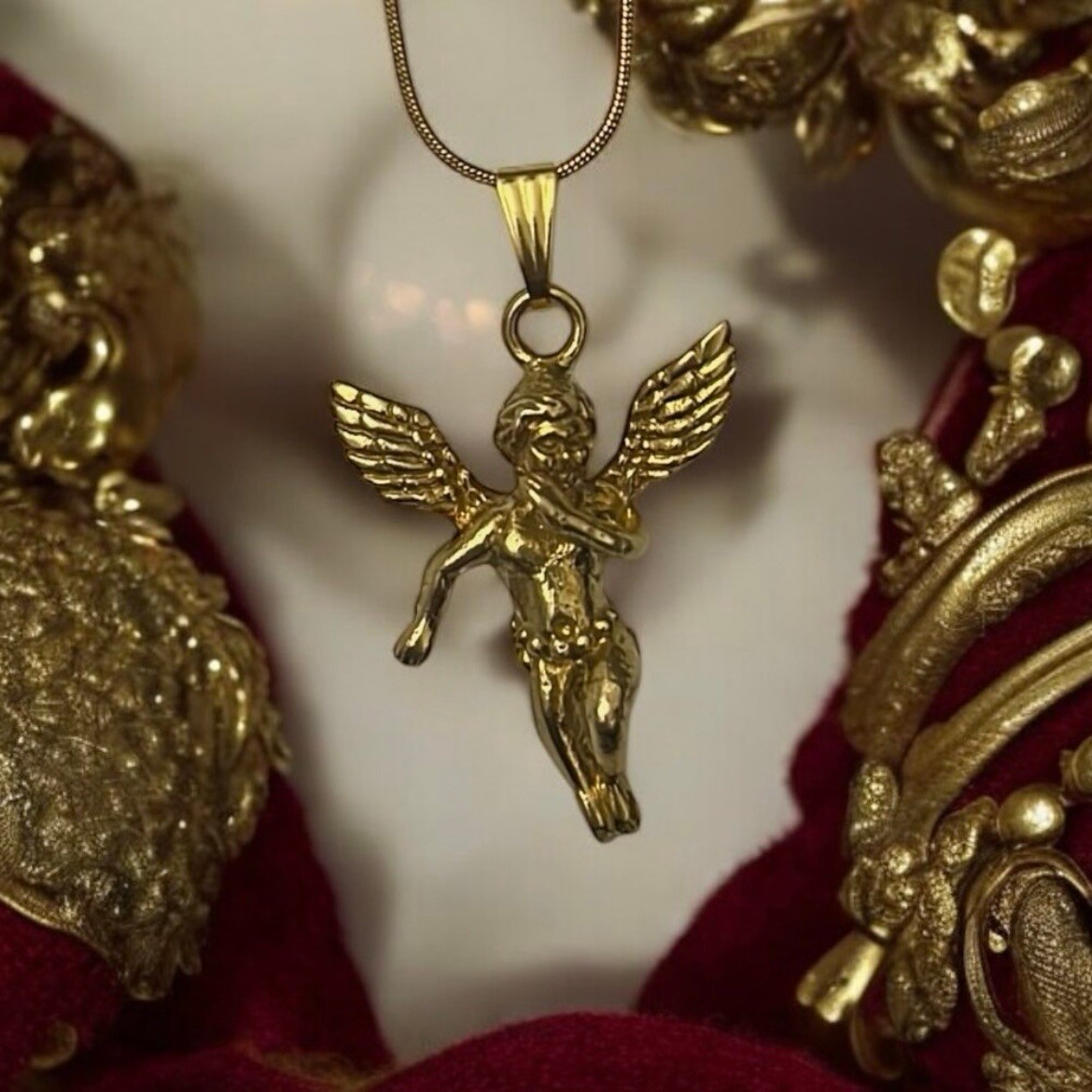 Vintage Archangel Melek Figür Kolye
