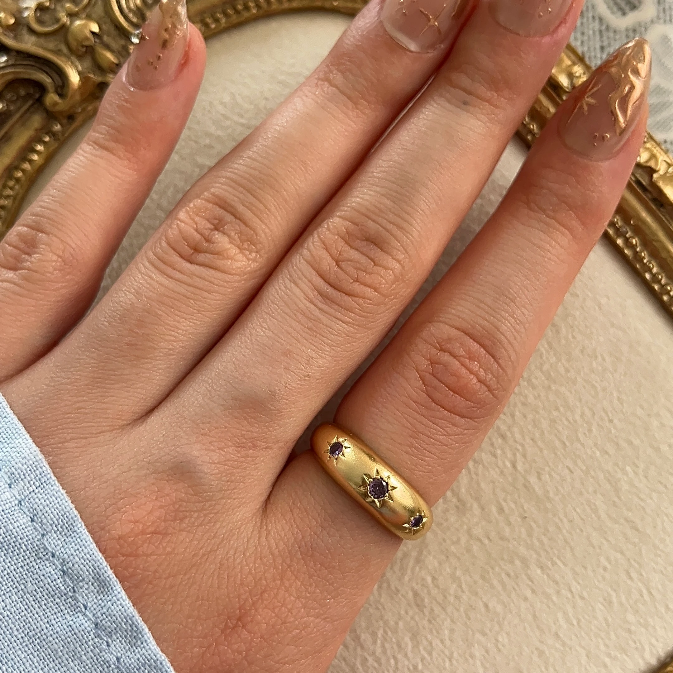 Vintage Liliane Mor Taş Yüzük