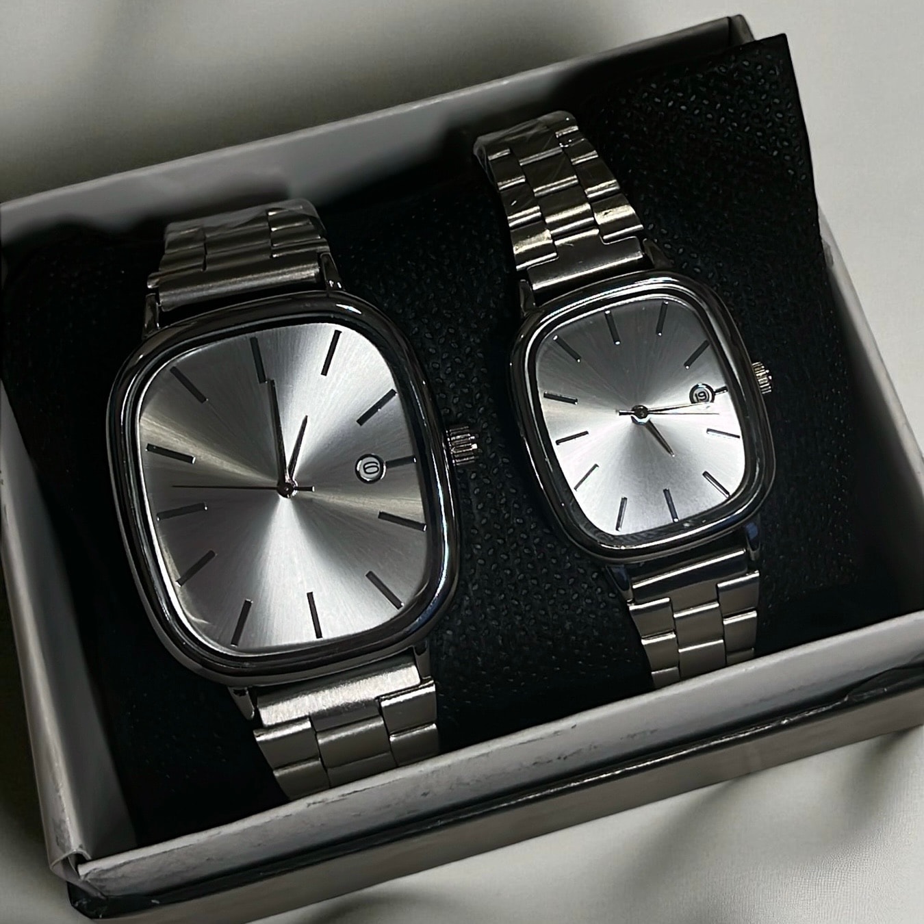 Çelik | Csio Çift Saati Beyaz Kadran