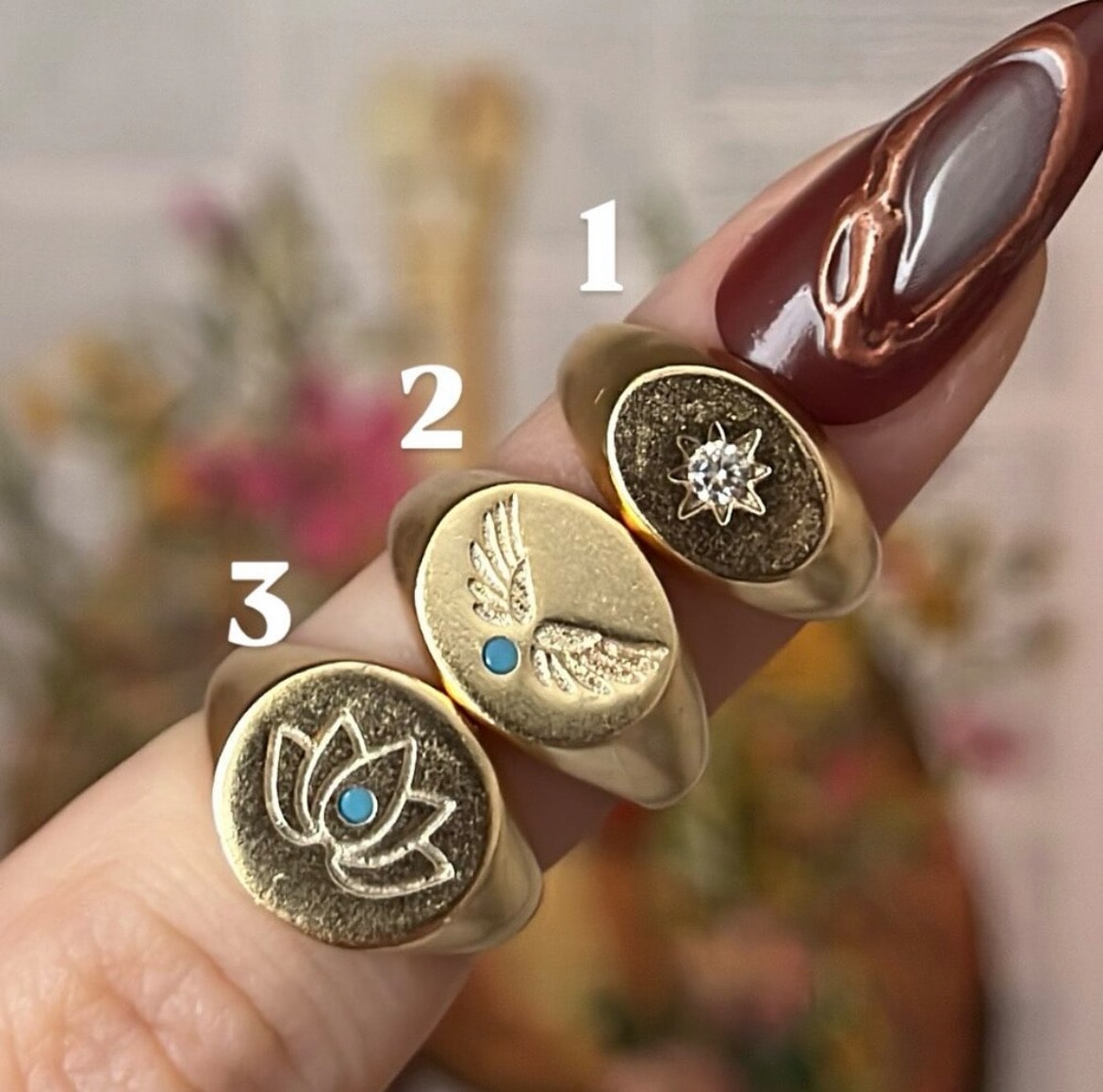 Lotus Serçe Parmak Yüzüğü (3 numara)