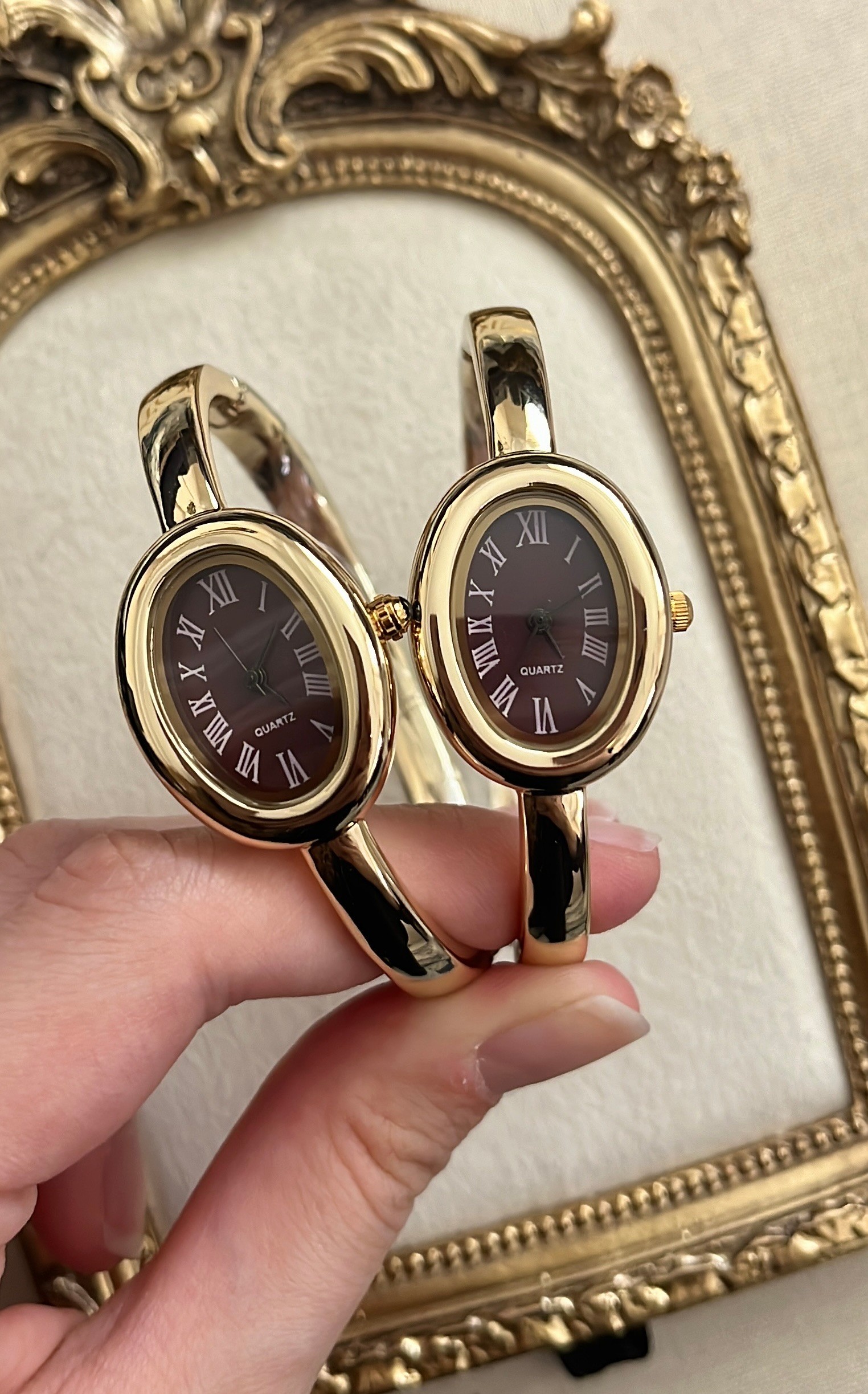 Catier Kelepçe Saat Bordo Gold