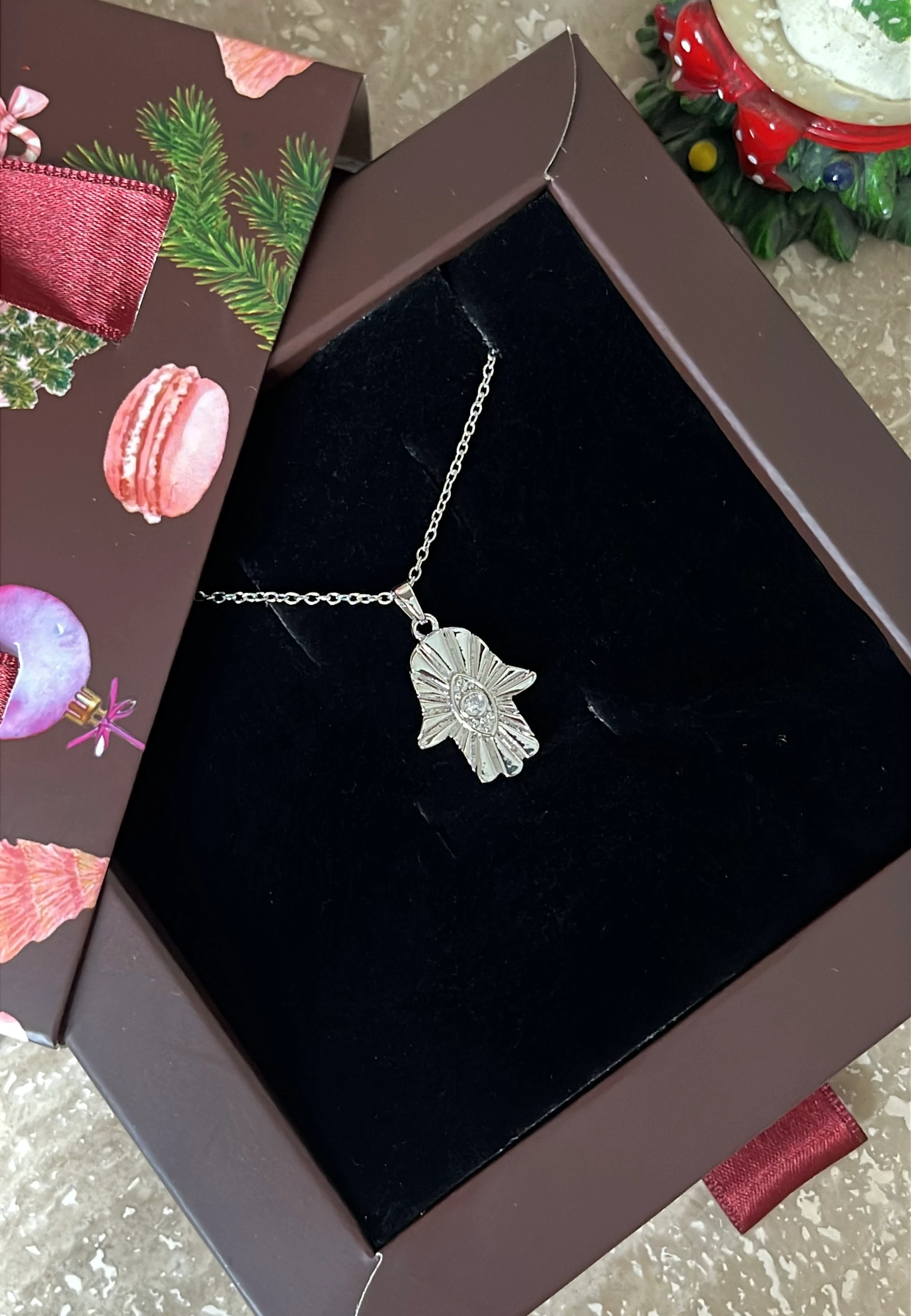 Çelik | Hamse Kolye Silver