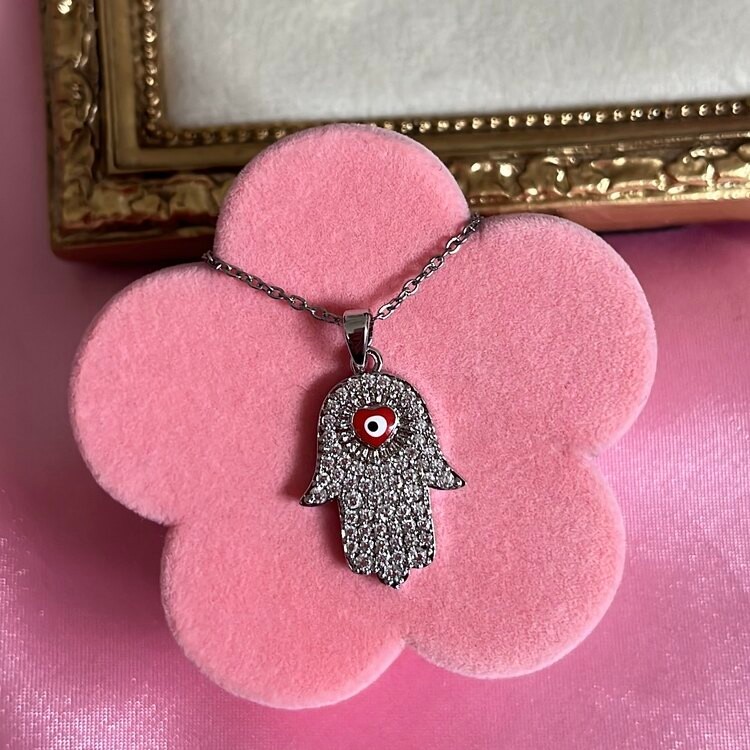 Çelik | Silver Hamsa Kolye