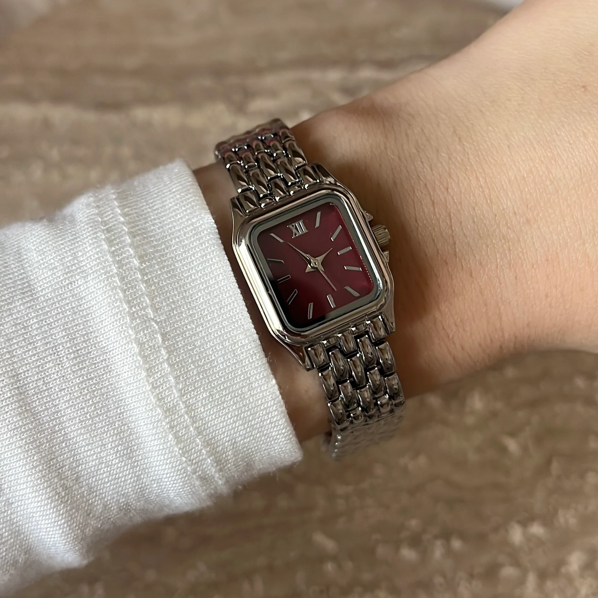 Cherie Bordo Kasa Silver Saat 