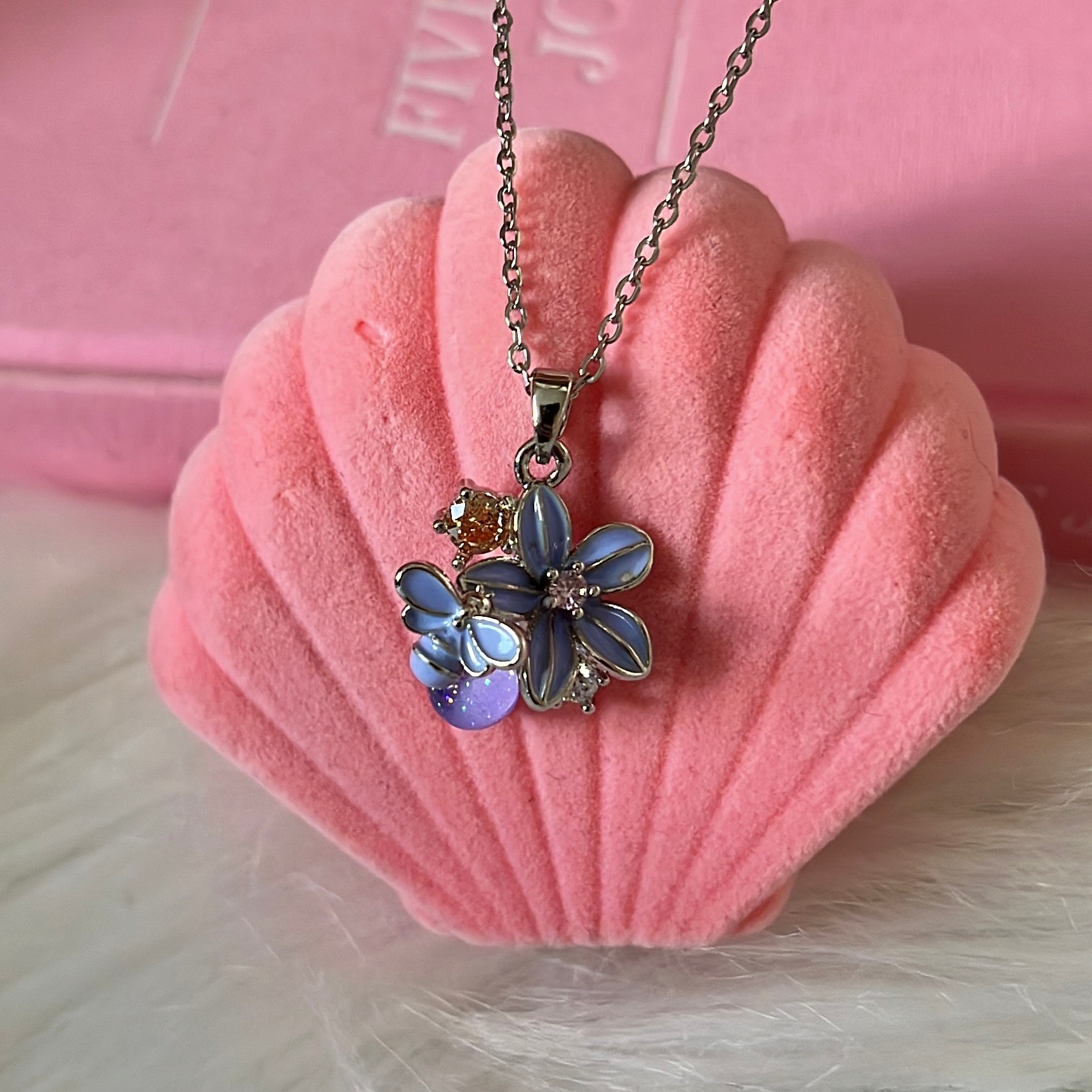 Çelik | Unutmabeni Çiçeği Kolye