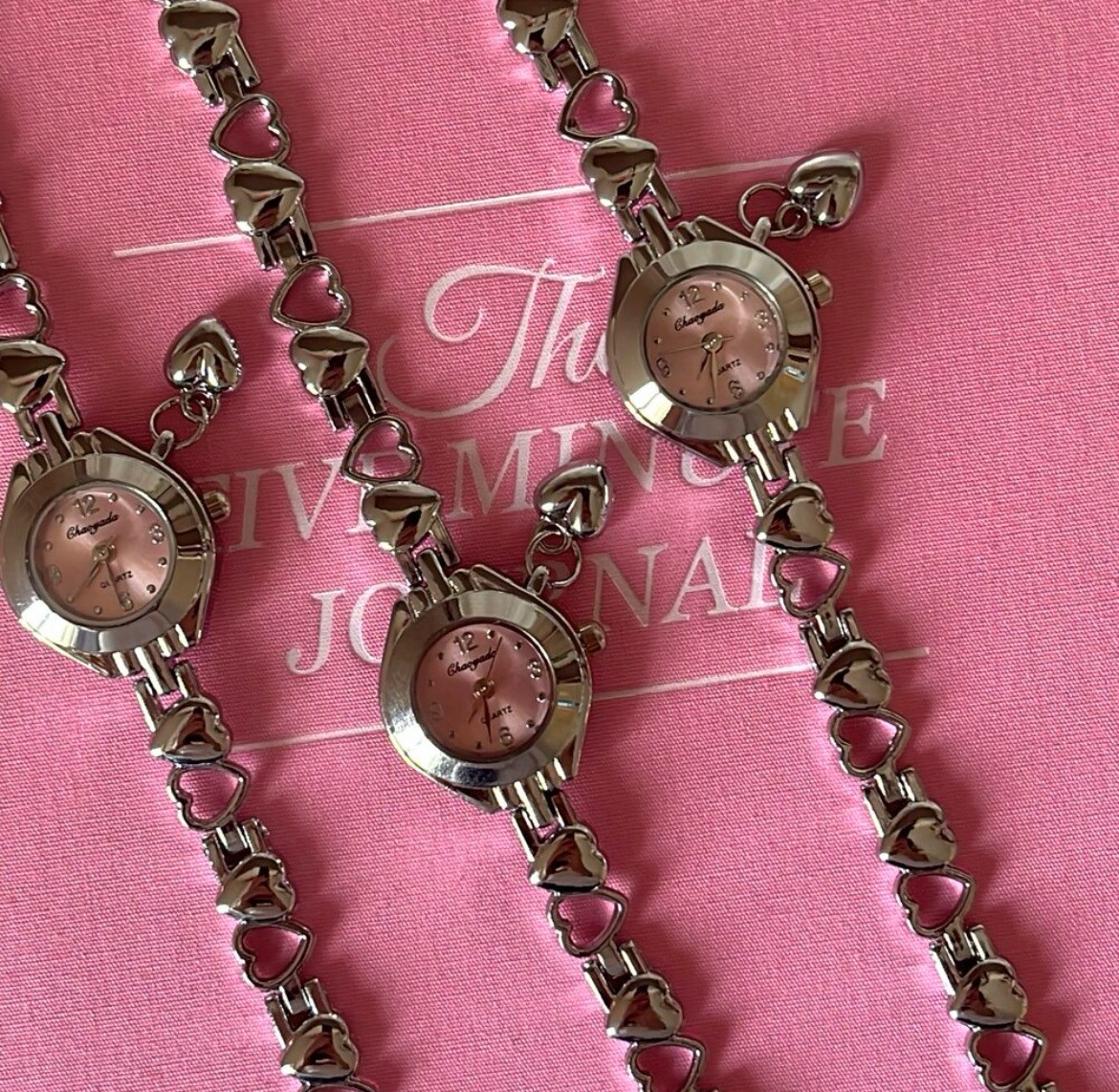 Love Charm Saat Silver Pink