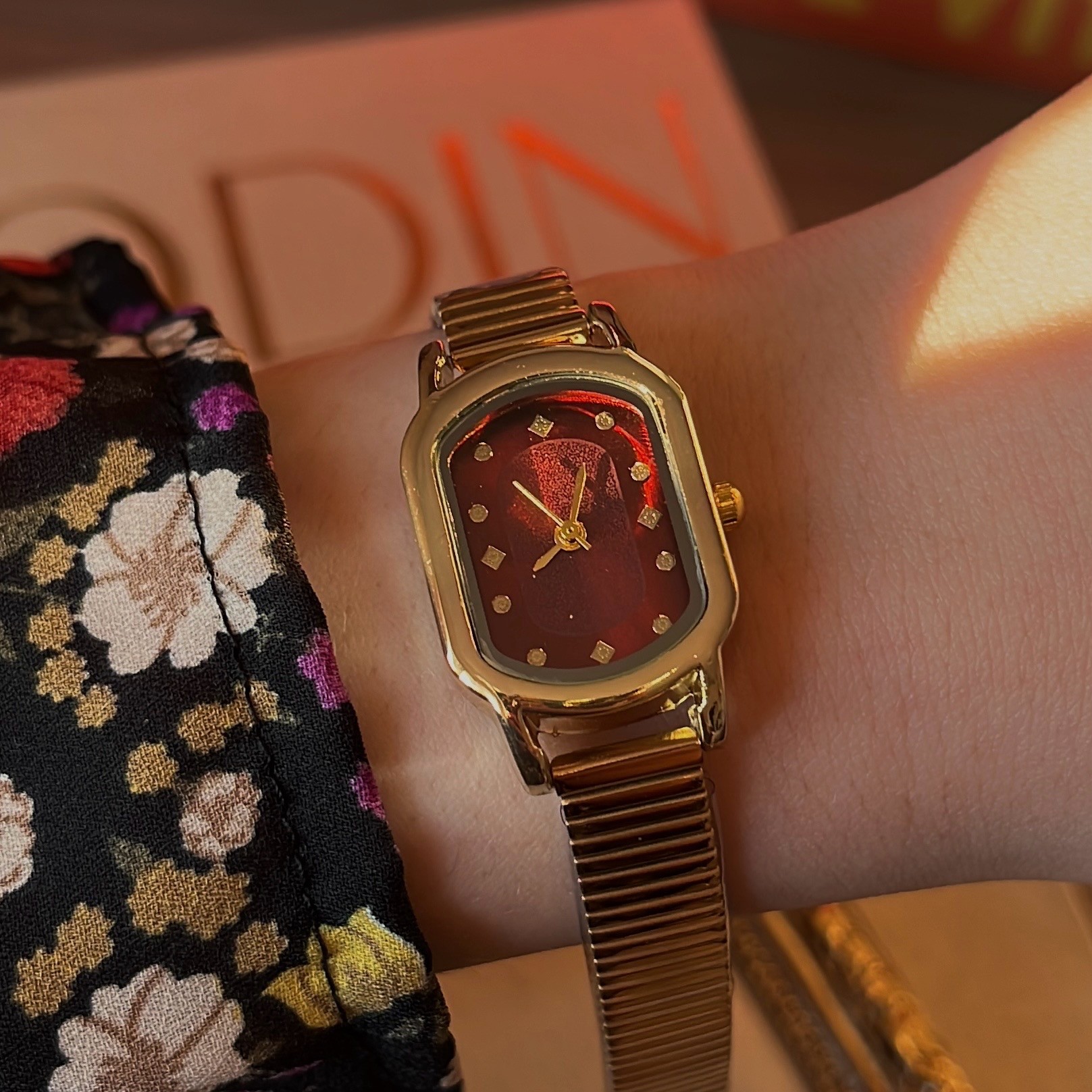 Çelik | Vintage Bordo Kadran Saat