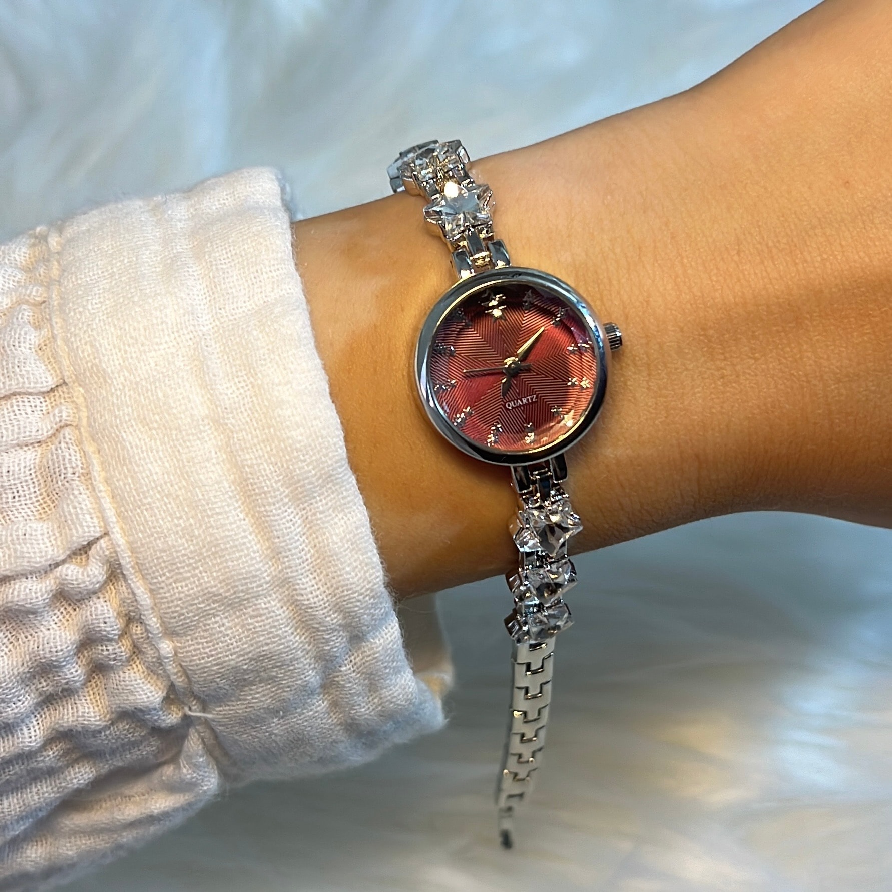 Çelik Kasa | Stargirl Bordo Saat🍒