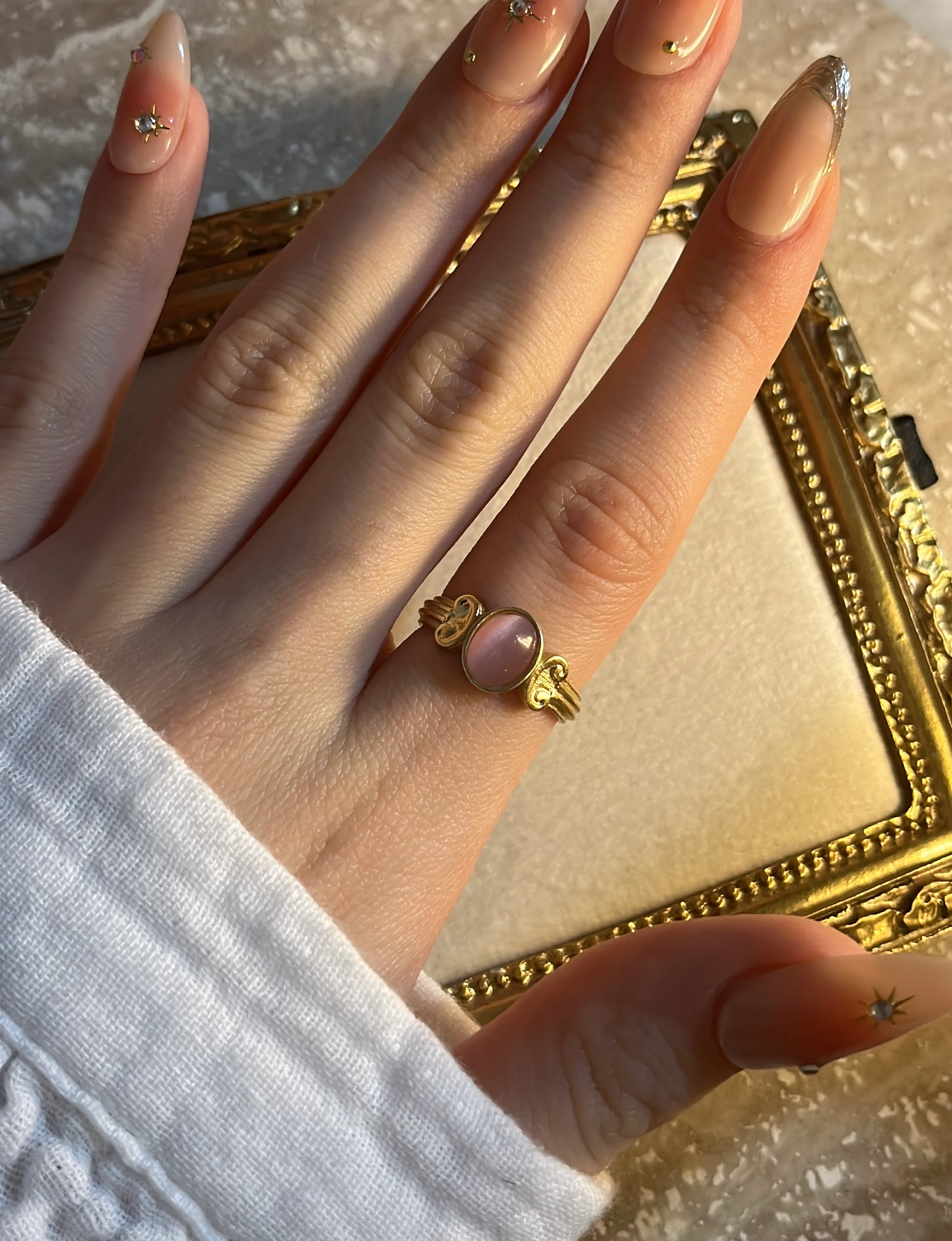 Vintage Candice Pembe Yüzük