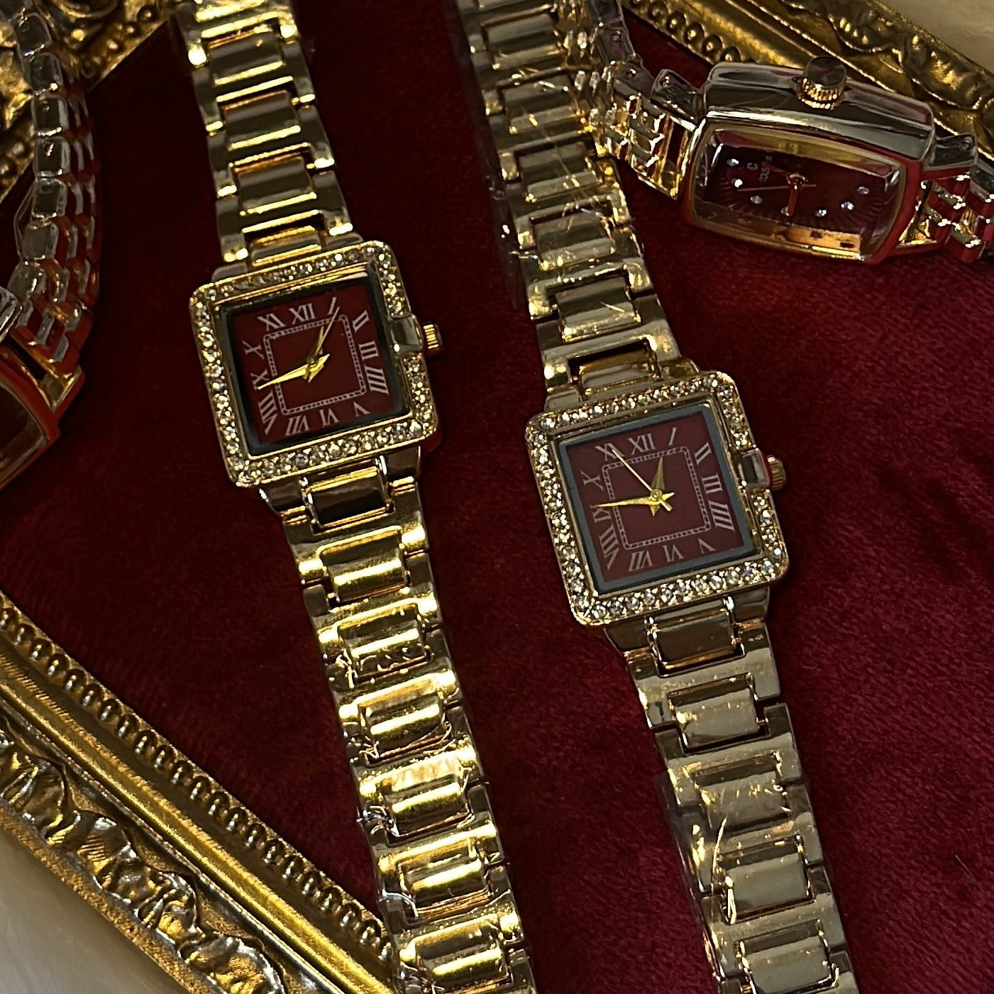 Çelik Kasa | Catier Bordo Gold Saat ✨