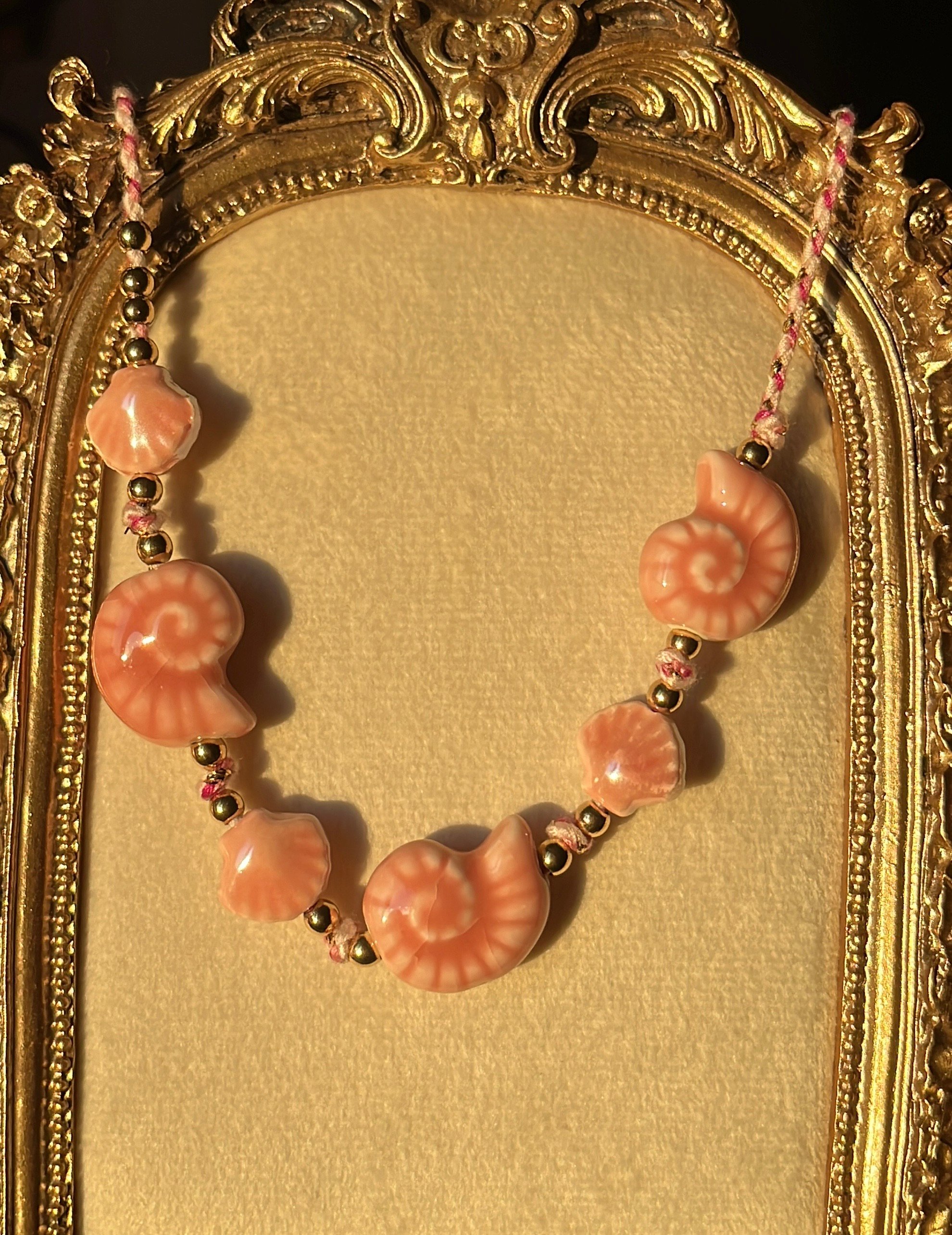 Pembe İstiridye Choker/Kolye