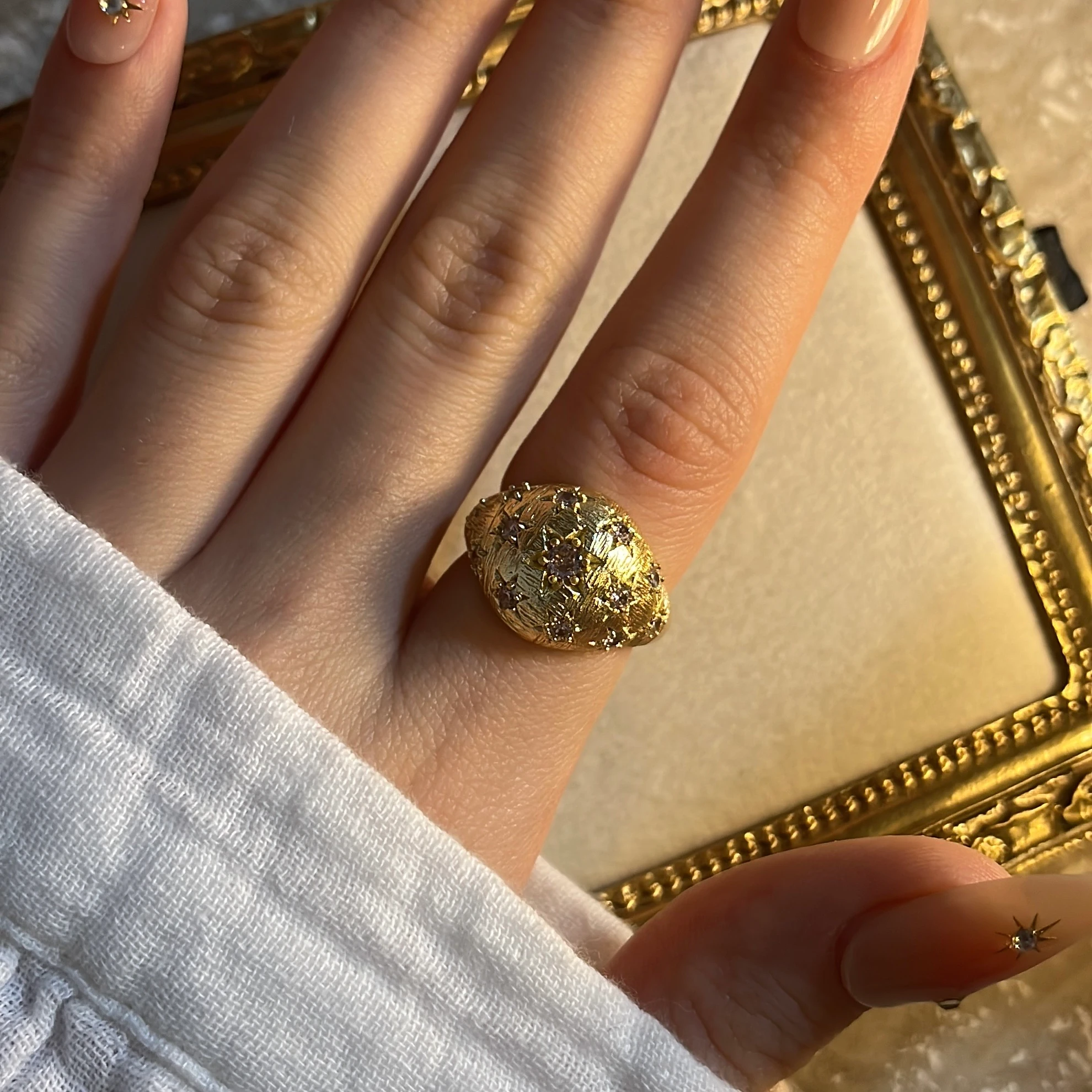 Vintage Donna Pembe Taş Yüzük 