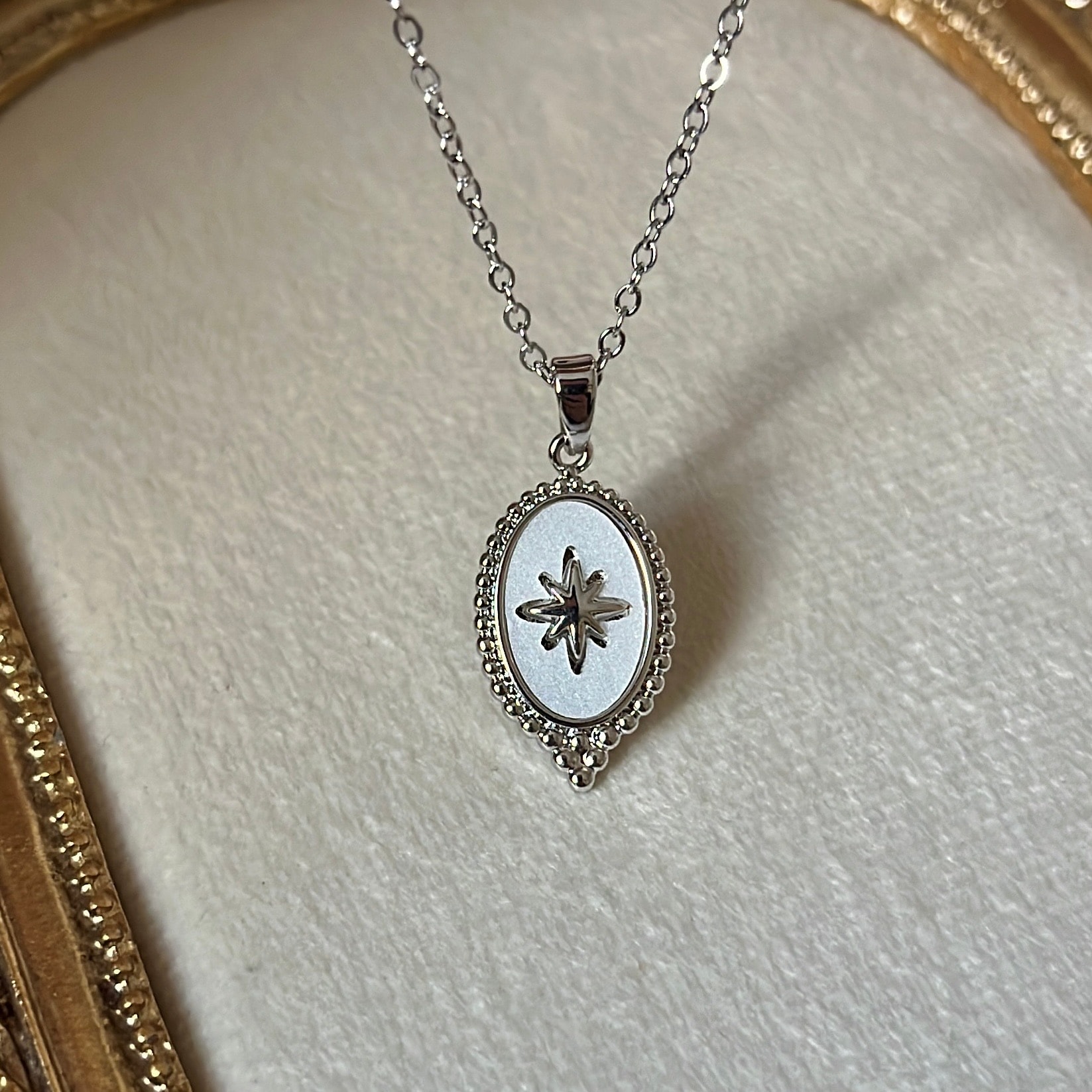 Çelik | Vintage Plaka Kolye Silver