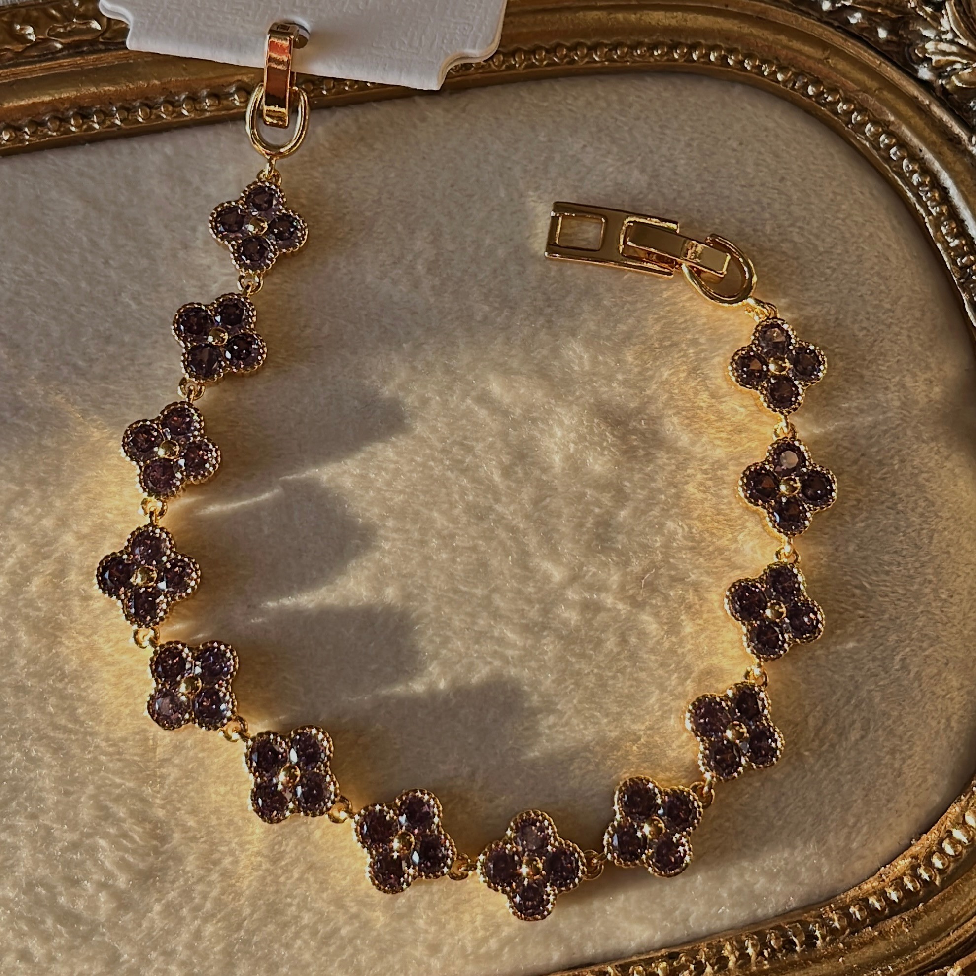 Cleef Mor Yonca Bileklik Gold