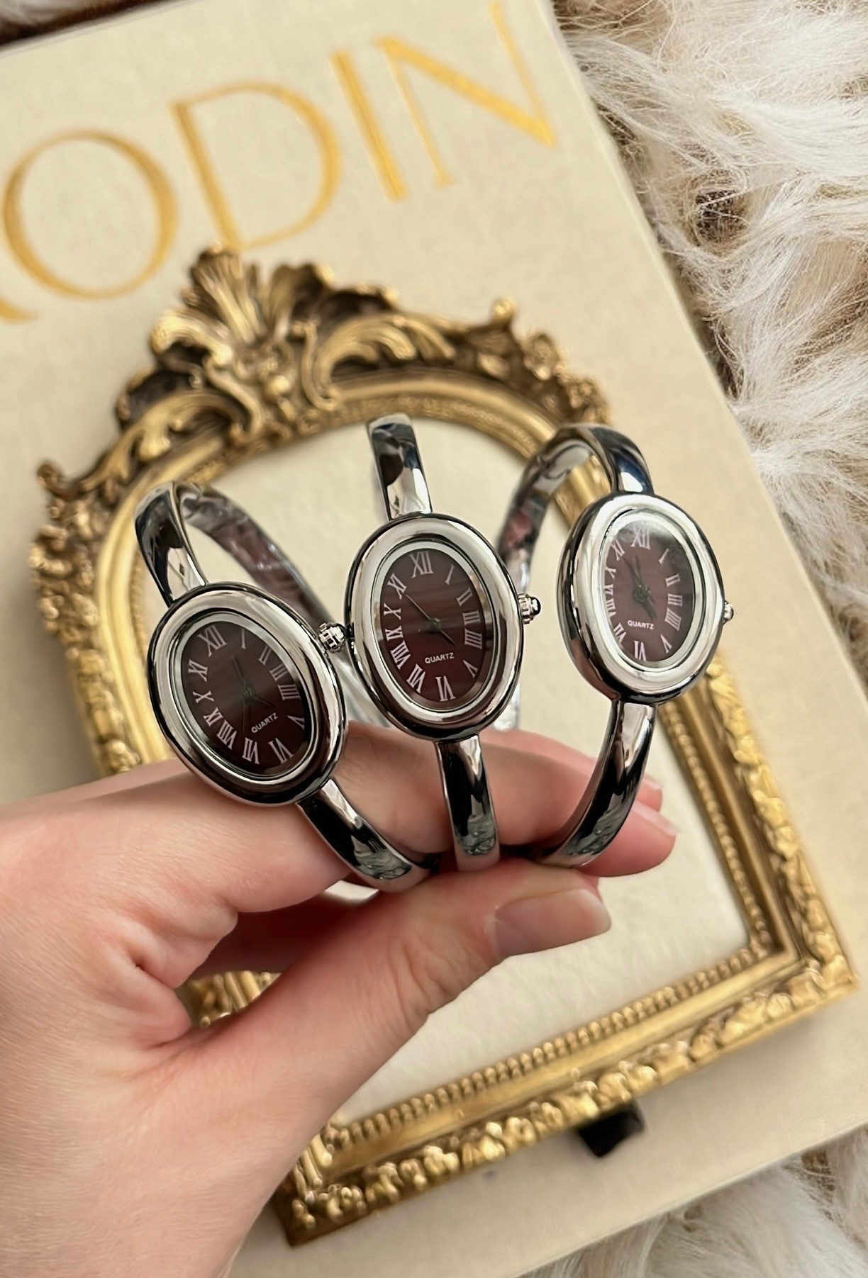 Catier Kelepçe Saat Bordo Silver