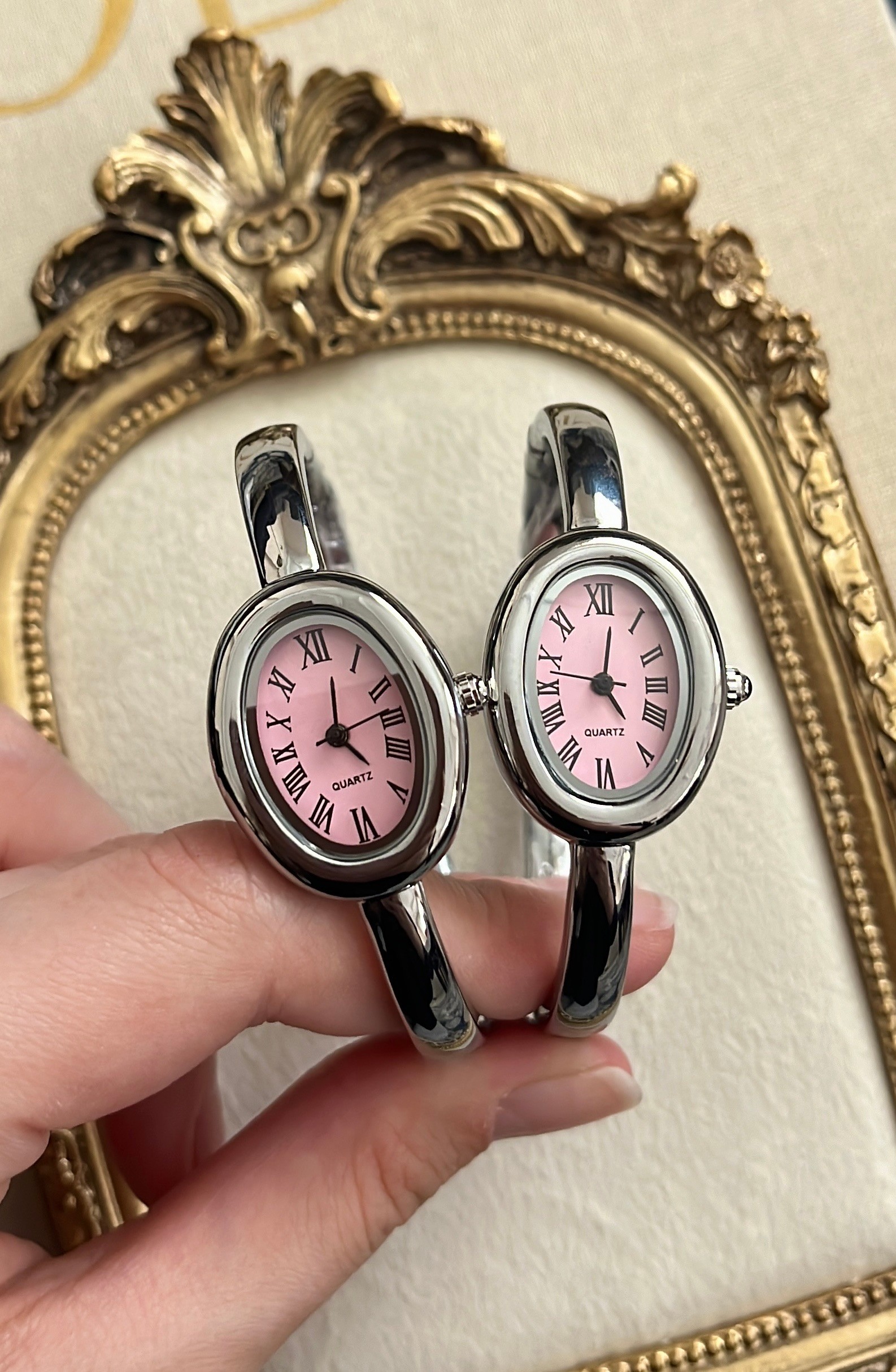 Catier Kelepçe Saat Pembe Silver