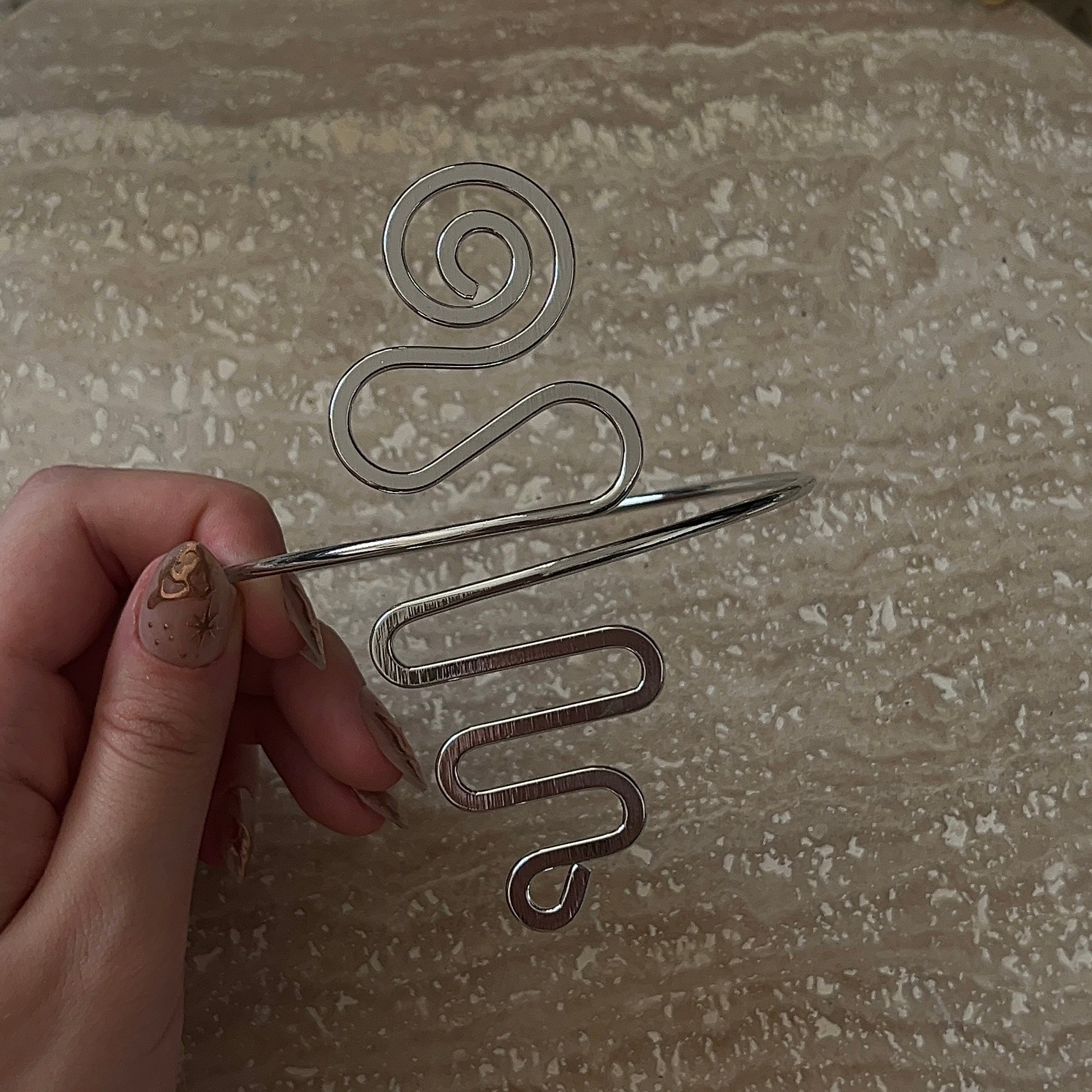 Spiral Silver Armcuff Üst Kol Bilezik