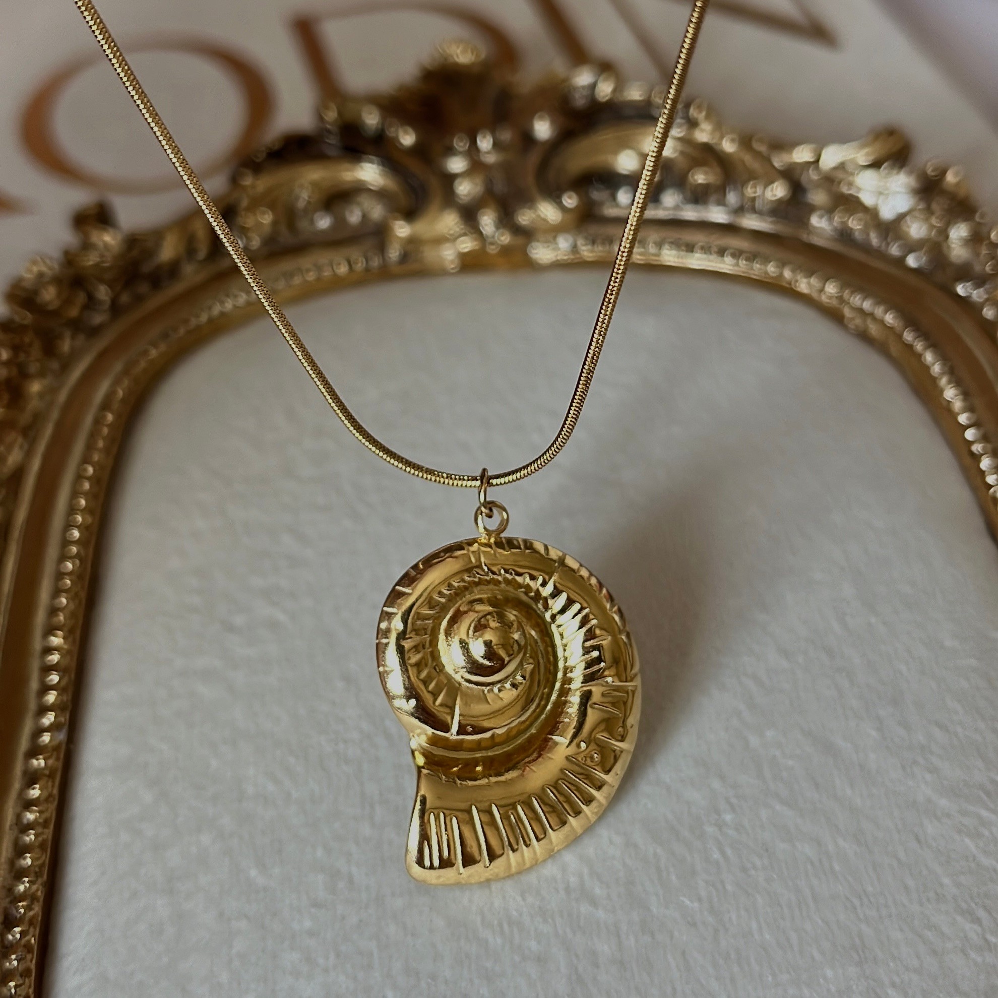 Çelik | Spiral Deniz Kabuğu Kolye