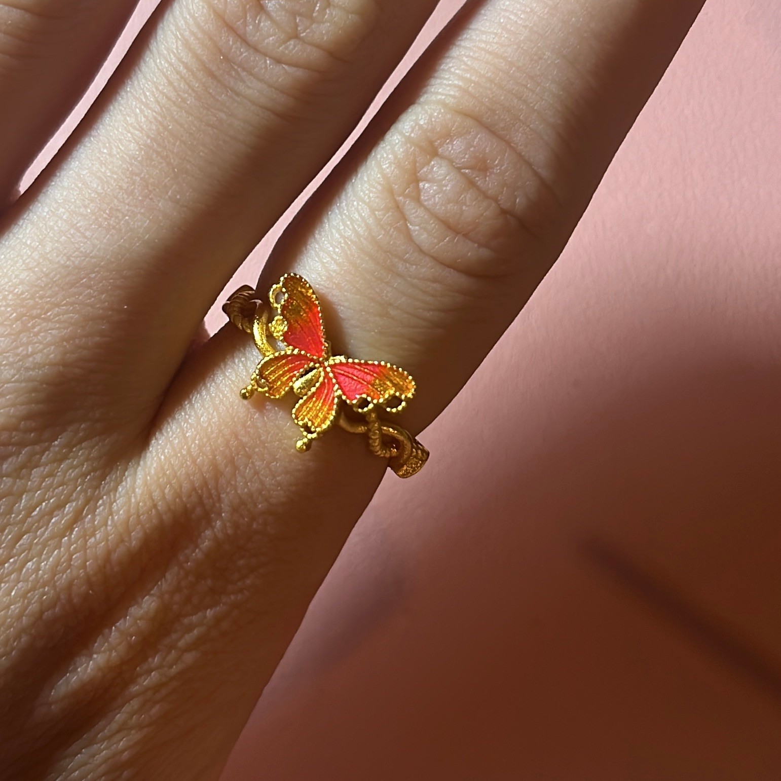 24k Vintage Kelebek Yüzük