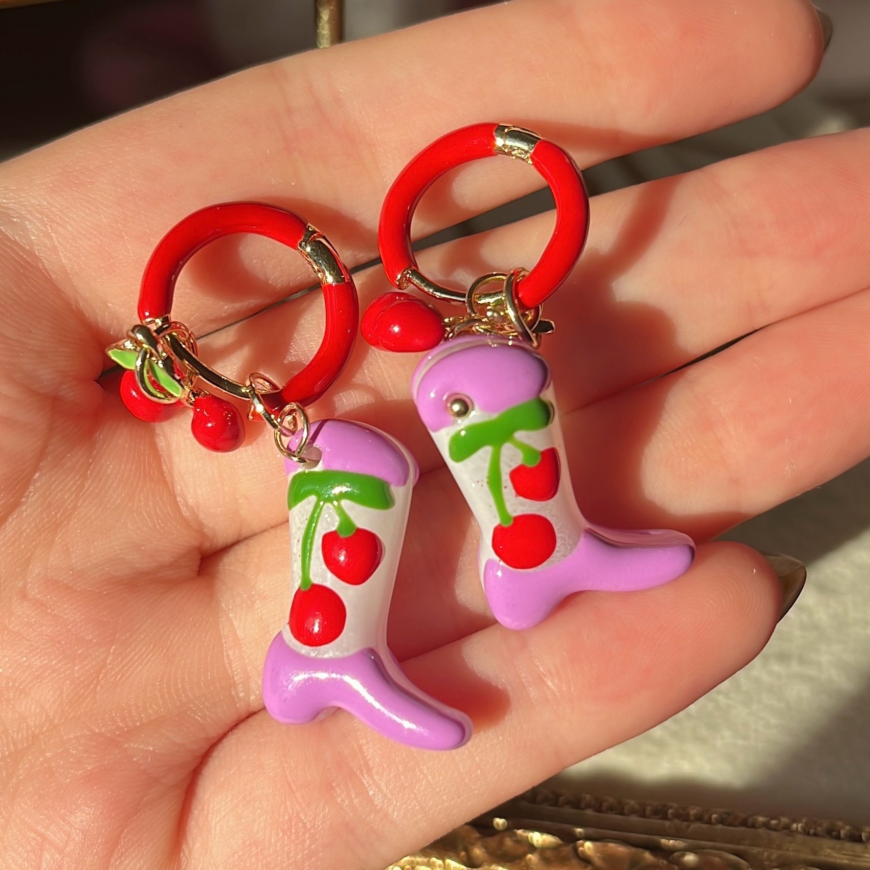Murano Cherry Kovboy Küpe