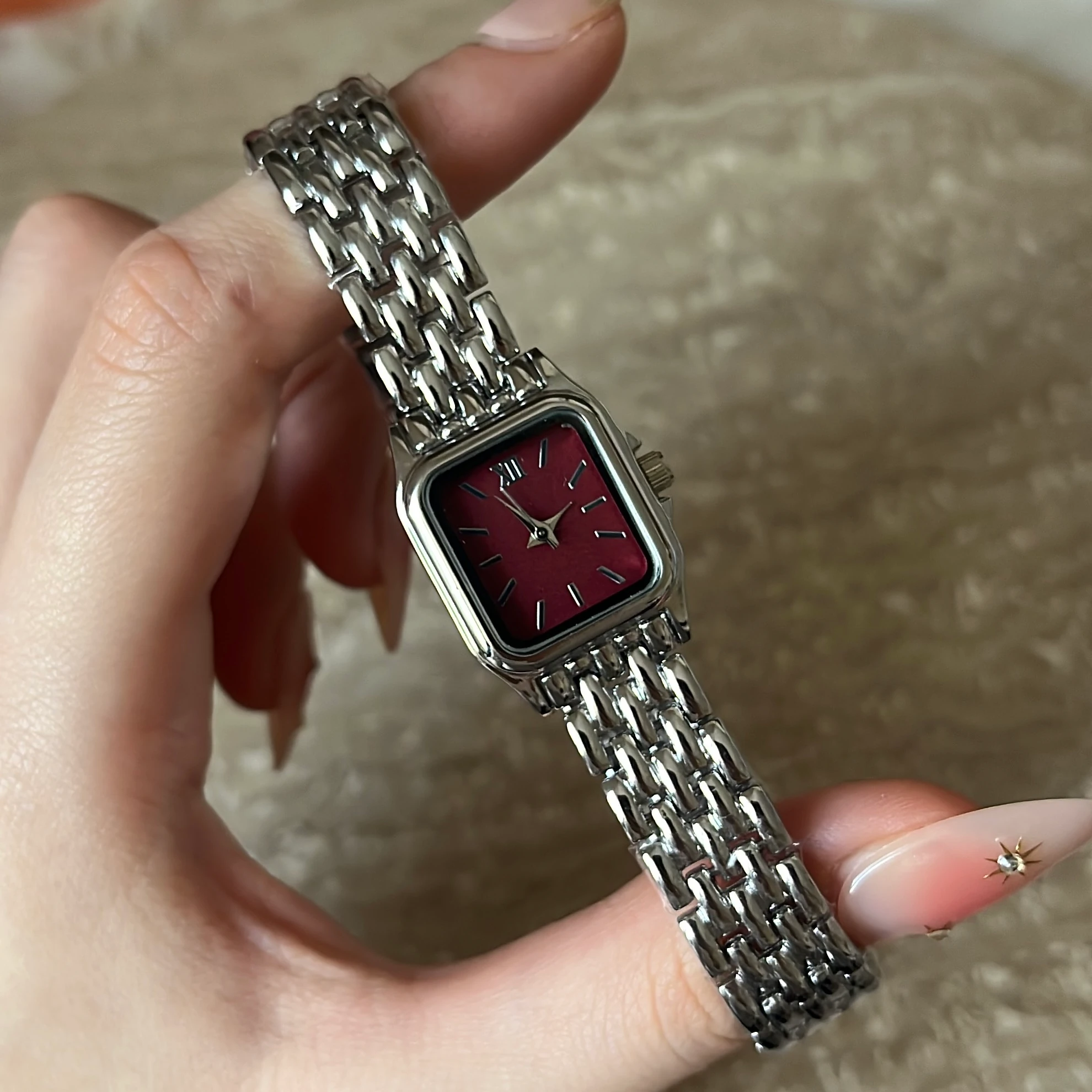 Cherie Bordo Kasa Silver Saat 