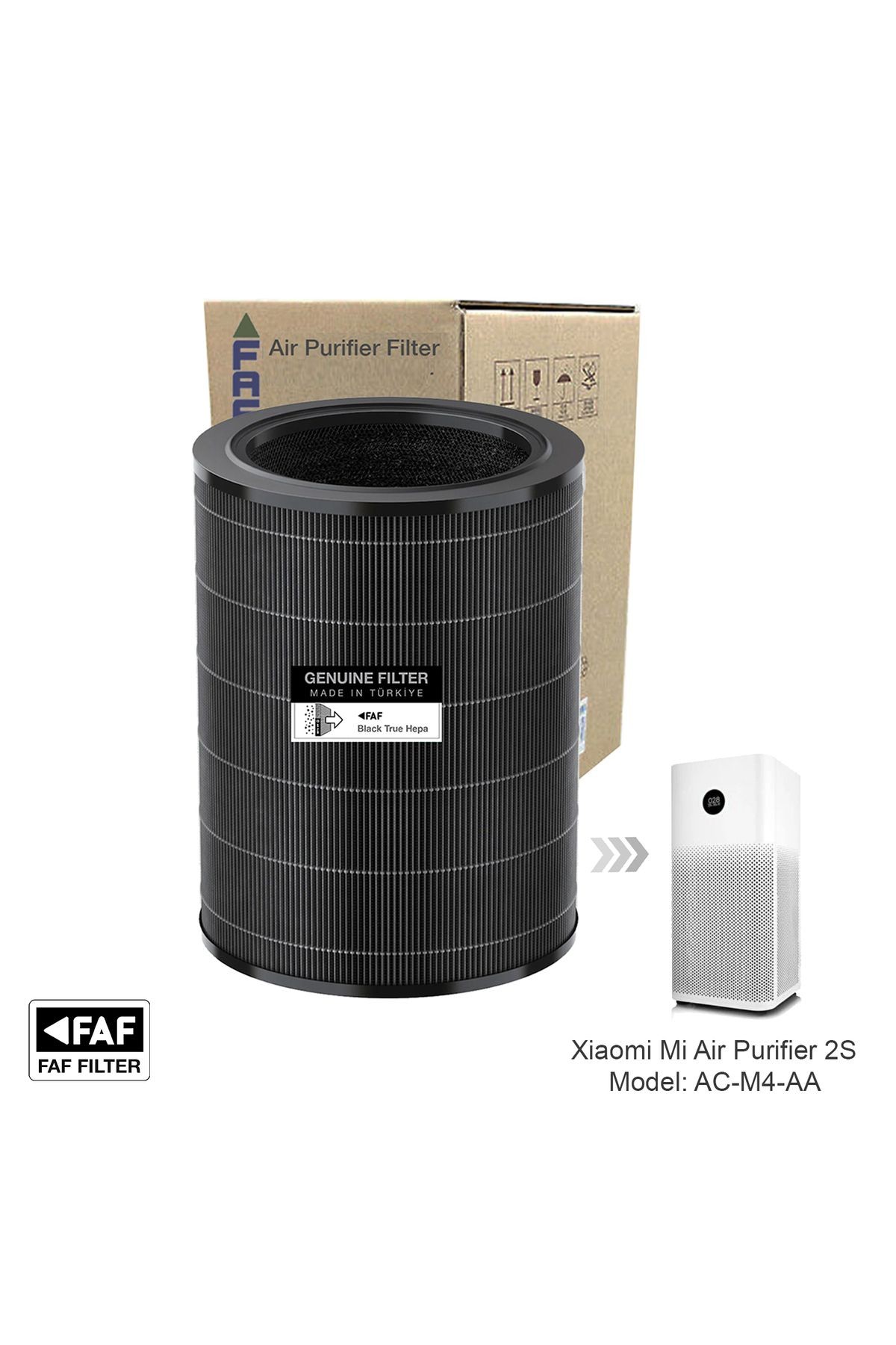 Model 2S  Smoke True Hepa 14 Filtre Xiaomi Mi Air Purifier 2S Filtre Model: AC-M4-AA Özel Seri Siyah