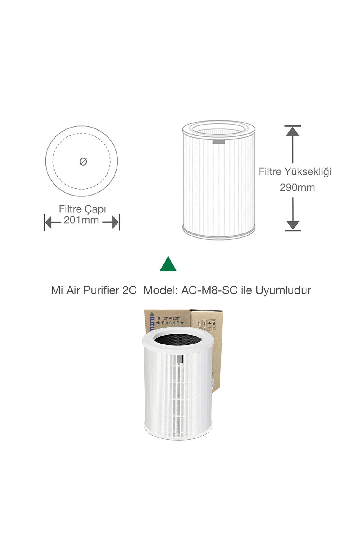 Xiaomi Mi Air Purifier 3h Filtre Model: Ac-m6-sc Uyumlu Pure Cam Hepa 14 High Efficiency Natural