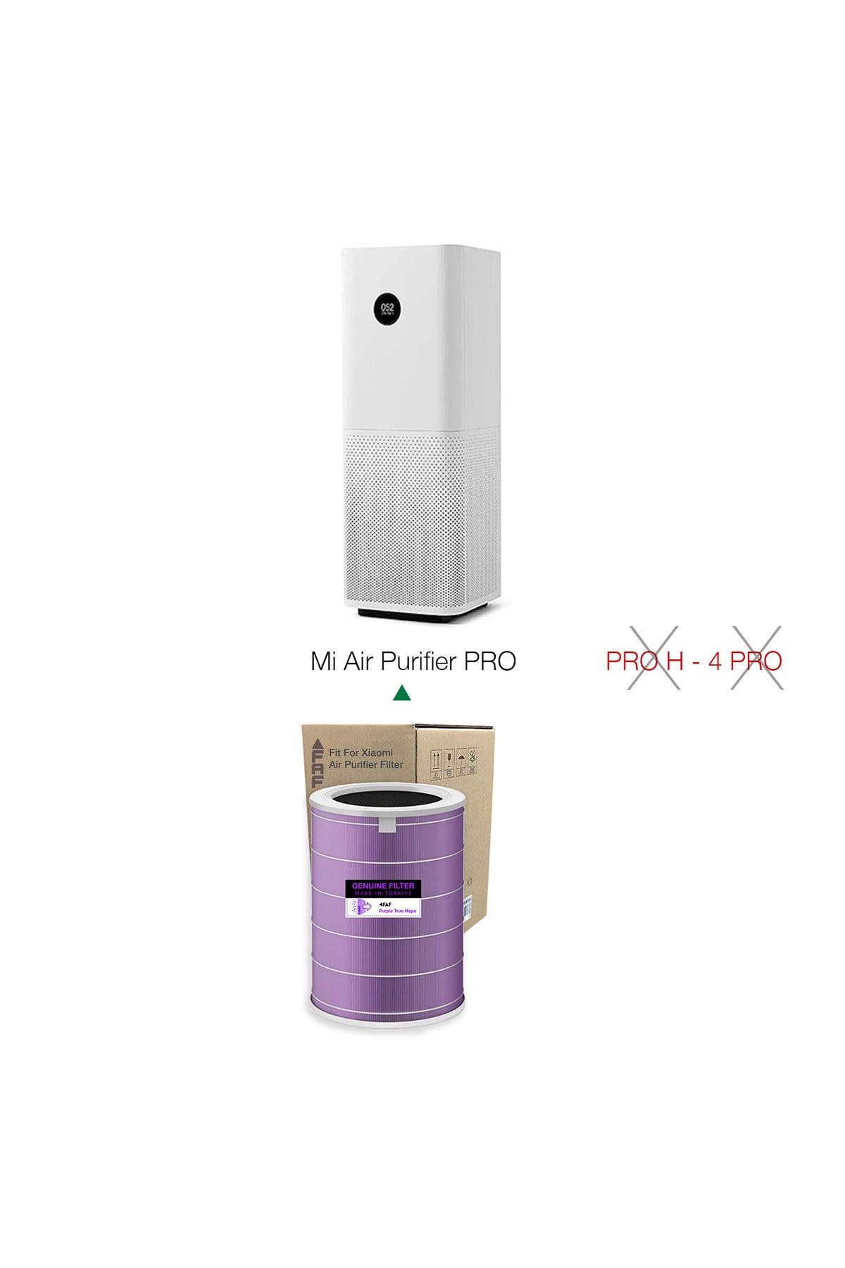 Pro Purple True Hepa 14 Filtre Xiaomi Mi Air Purifier Pro Model: Ac-m3-ca Uyumlu Özel Seri Filtre