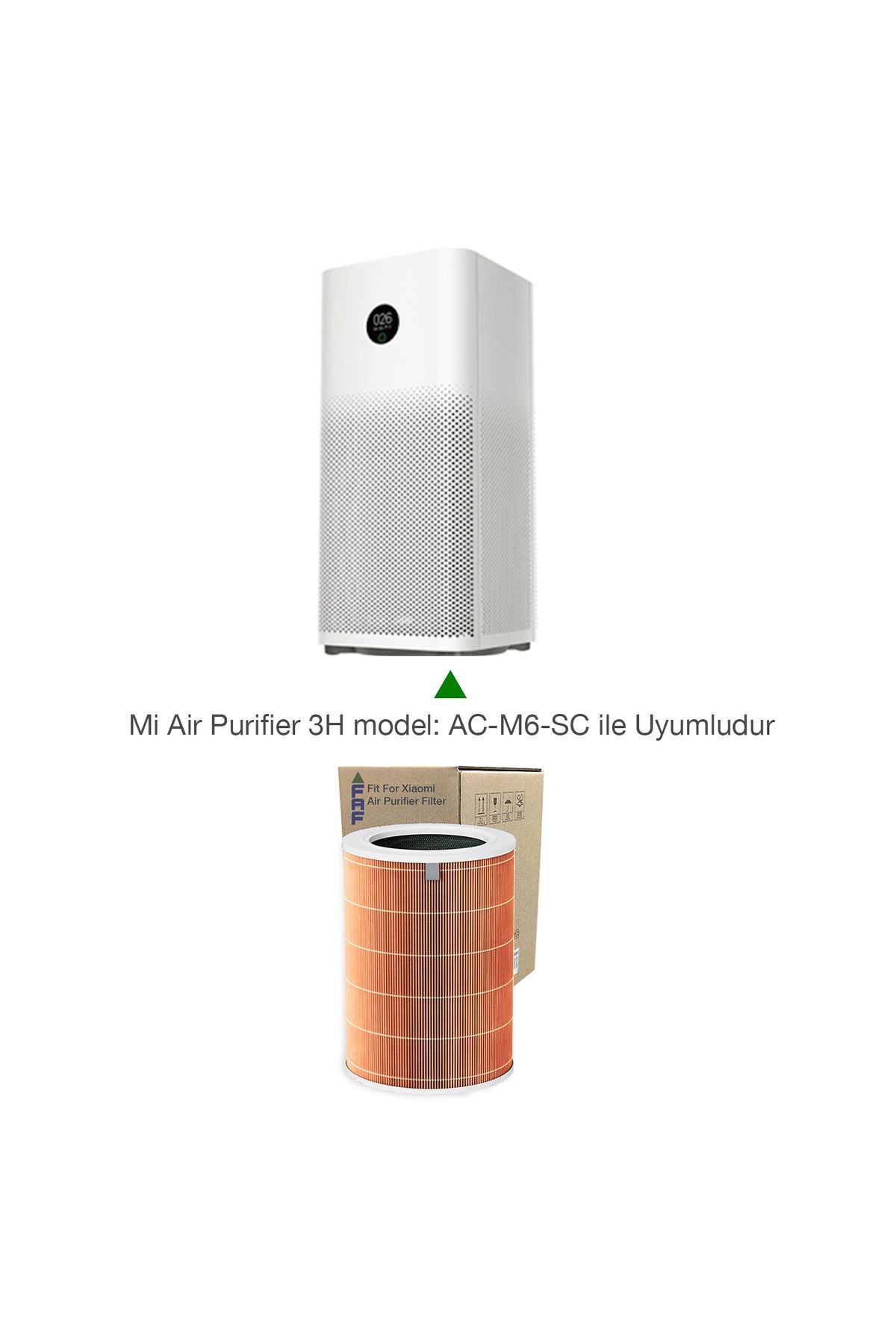 Xiaomi Mi Air Purifier 3H Filtre Model: AC-M6-SC Uyumlu True Hepa 14 High Efficiency Turuncu