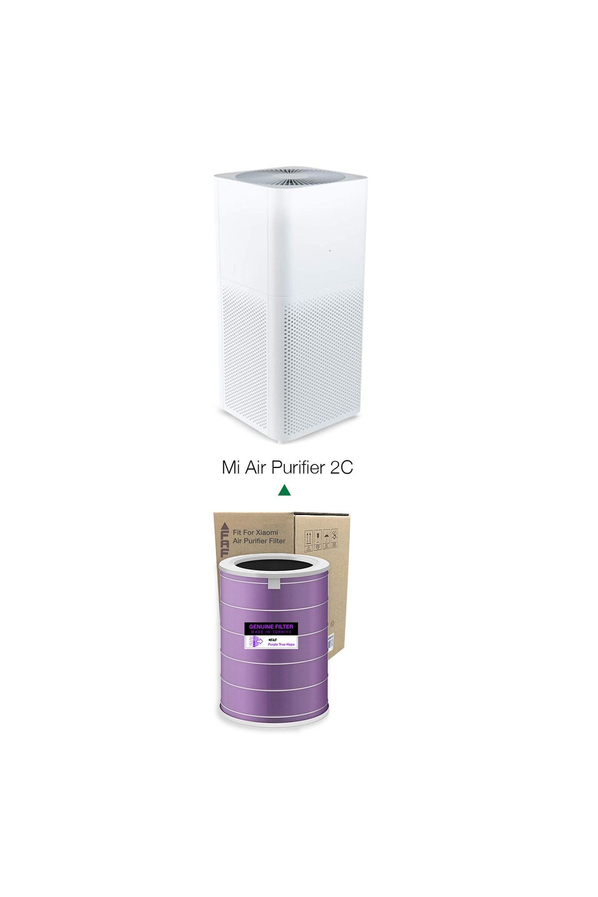 2C Purple True Hepa 14 Filtre Xiaomi Mi Air Purifier 2C Model: AC-M8-SC Uyumlu Özel Seri Filtre