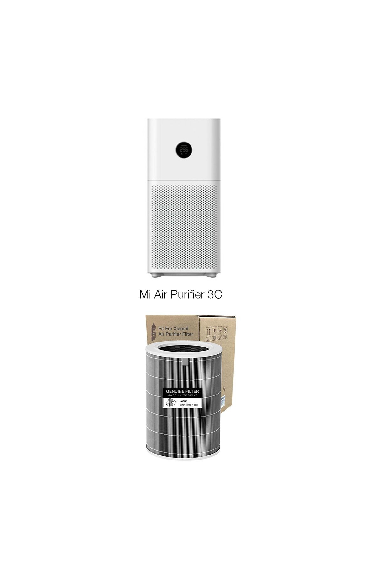 Model 3c Gri True Hepa 14 Filtre Xiaomi Mi Air Purifier 3c Model: Ac-m14-sc Uyumlu Özel Seri Filtre