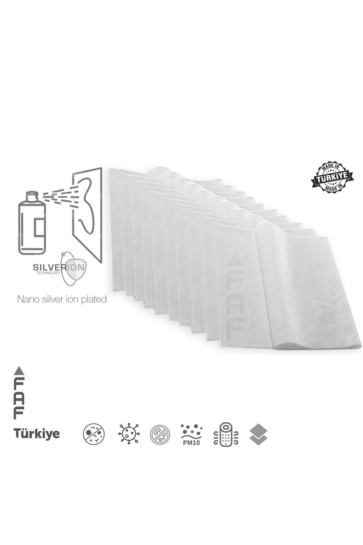 10 Adet Karaca Oksijen Plus 3 in 1 Gümüş Iyonlu Elektrostatik Toz Tutucu Koruyucu Filtre
