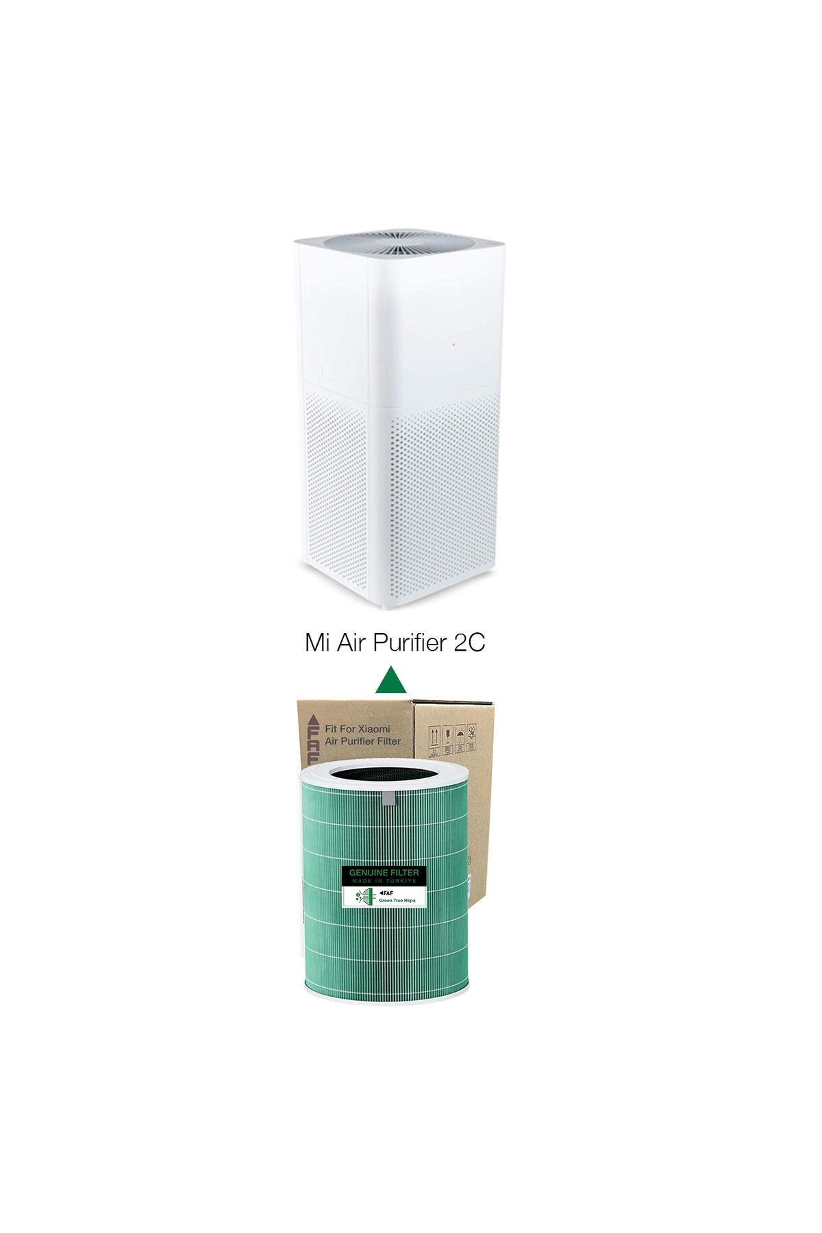 Model 2C Yeşil True Hepa 14 Filtre Xiaomi Mi Air Purifier 2C Model: AC-M8-SC Özel Seri Filtre