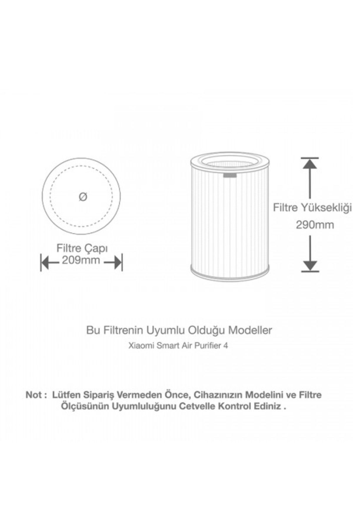 Xiaomi Smart Air Purifier 4 Uyumlu Rfid Çipli Hepa Karbon Filtre Yeşil