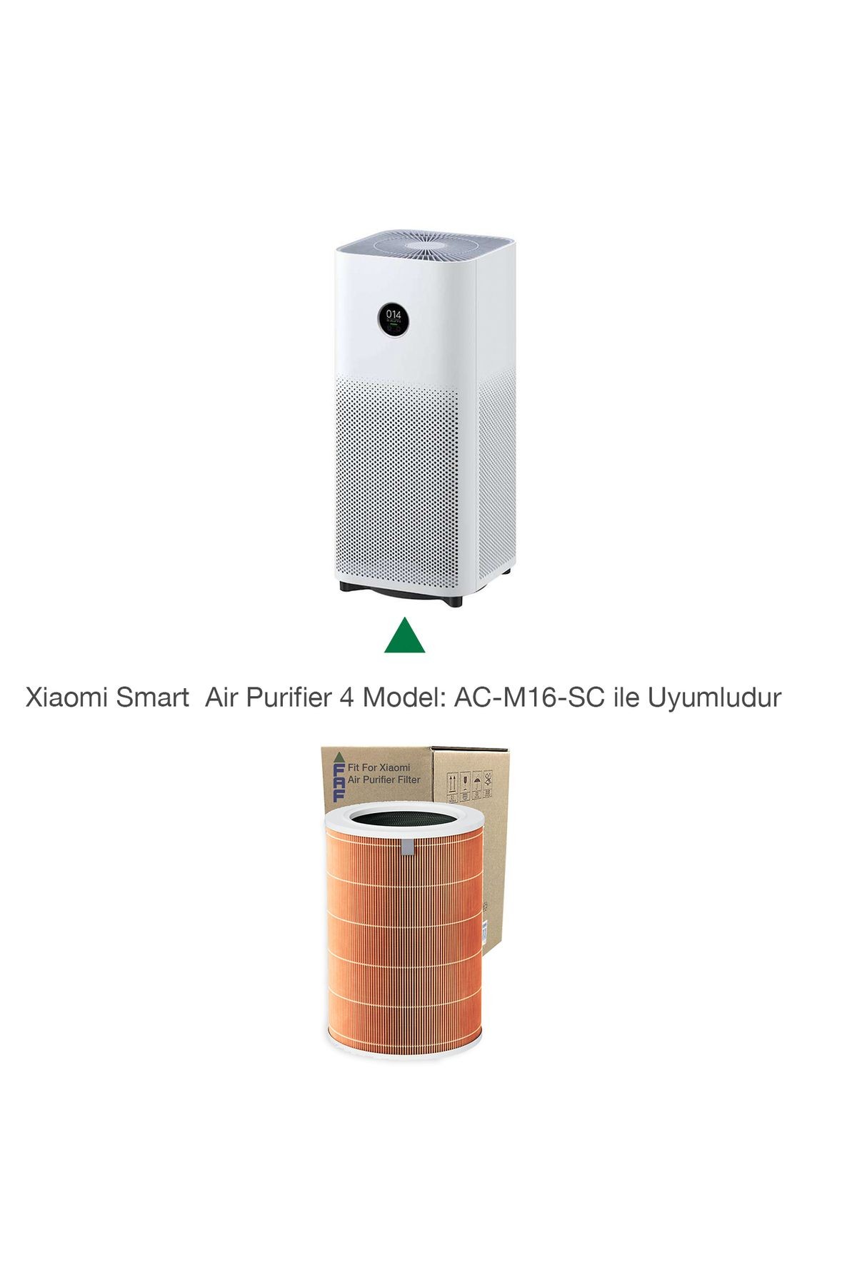 Model 4 Xiaomi uyumlu Smart Air Purifier 4 Filtre Model Ac-m16-sc True Hepa 14 Eko Turuncu