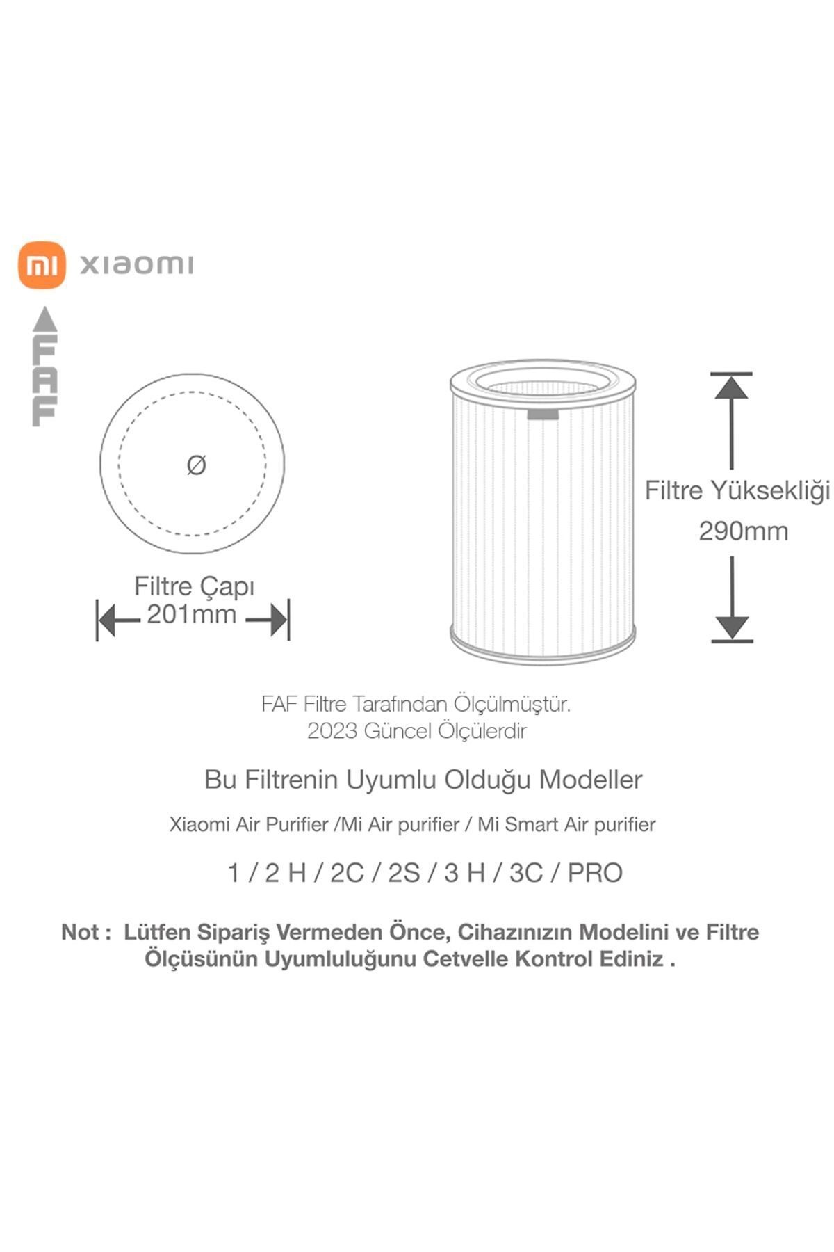 / Xiaomi Mi Air Purifier Aktif Karbonlu Gri Hepa Filtre 2h / 3h / 3c / 3h