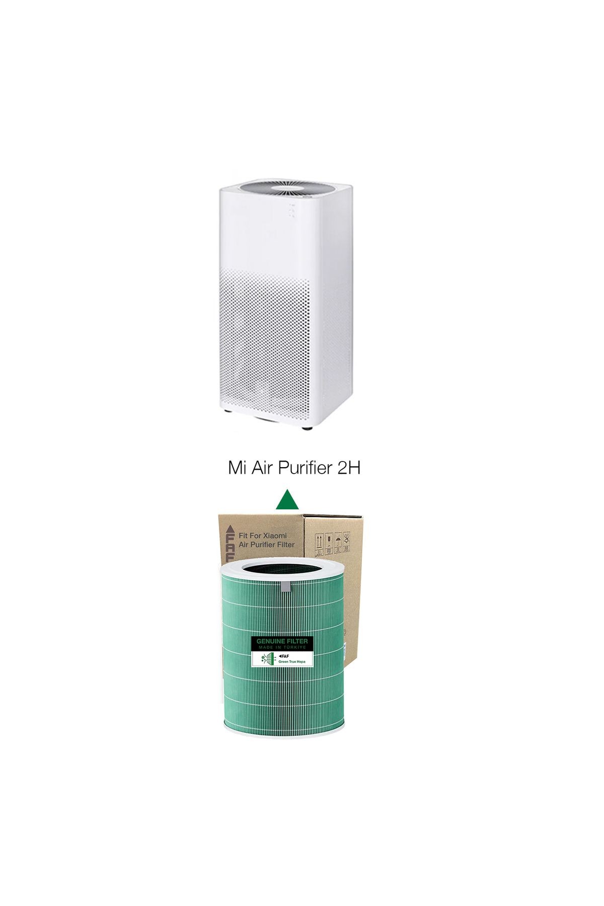 Model 2H Yeşil True Hepa 14 Filtre Xiaomi Mi Air Purifier 2H Model: AC-M9-AA Özel Seri Filtre